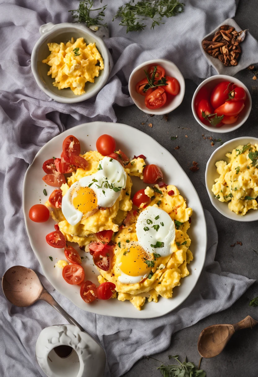 Scrambled eggs with tomatoes