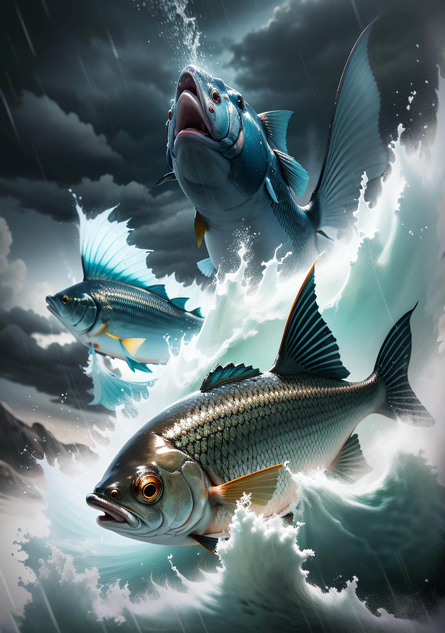 Heavy rain weather,dark stormy clouds,Stormy,downpours,salama,Fish variation,Animal variation,