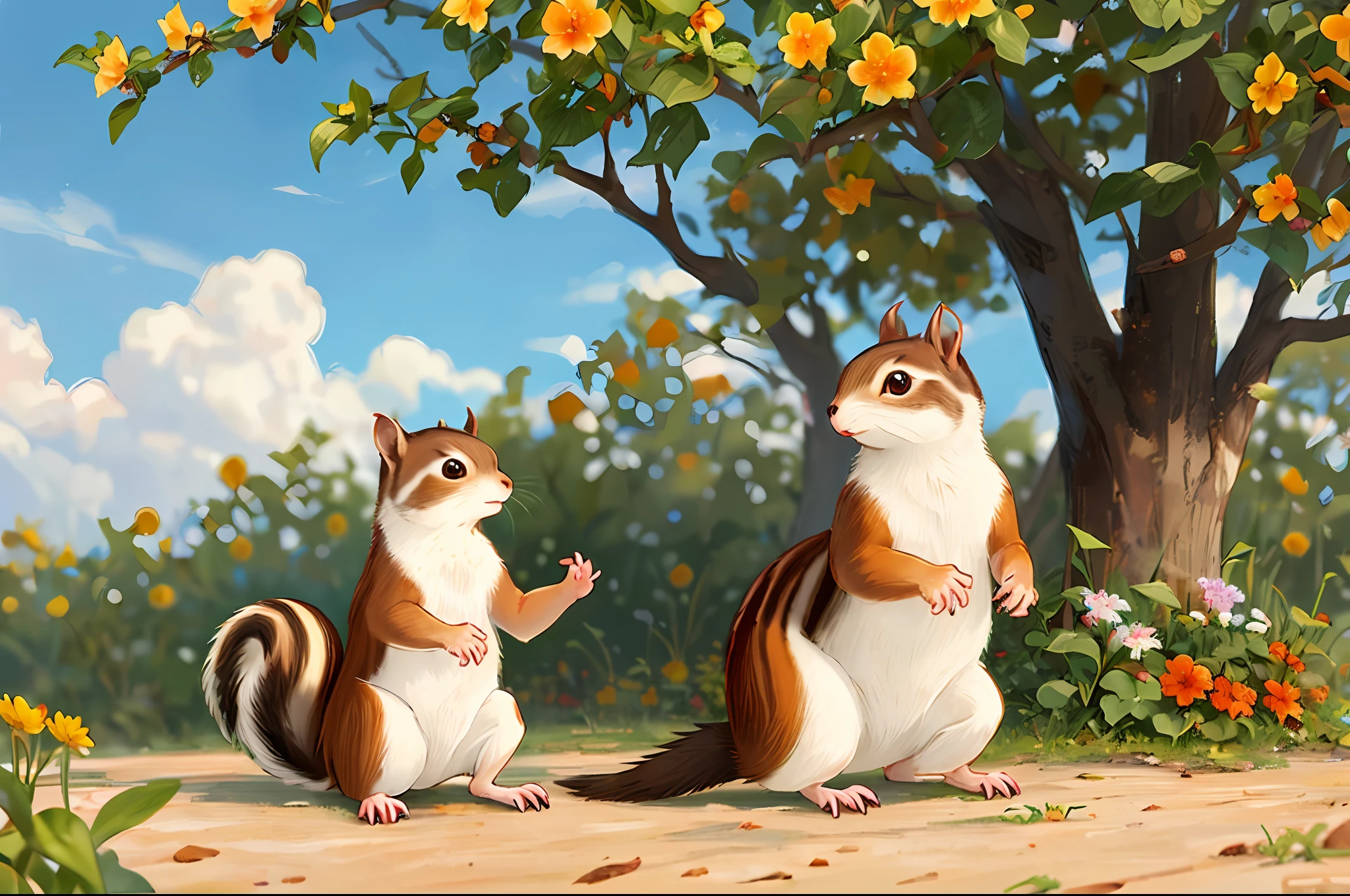 Tiere,a squirrel,Background Simple、animesque