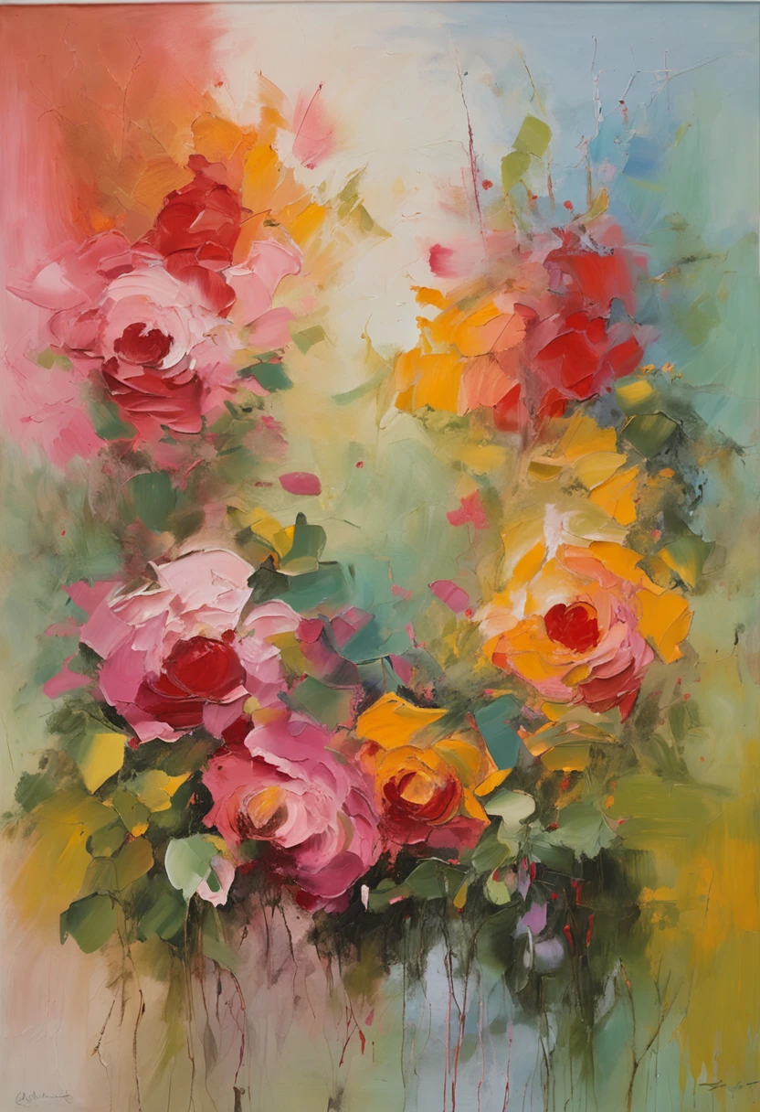 Impressionism, Claud Monet French Rose Garden Wedding There is a rose façade creeping on a French style cast iron frame, the masterpiece is not blurred. Excellent quality
