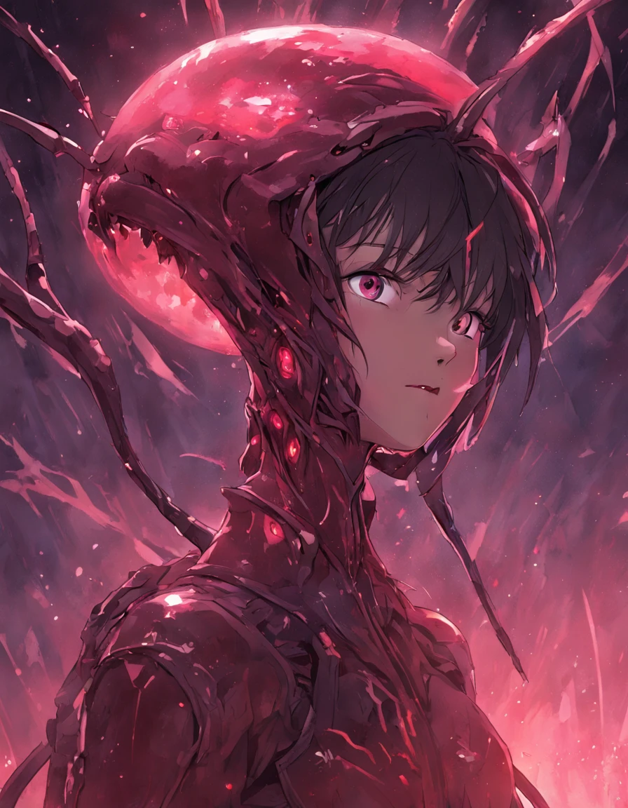 Alien invasion,eerie,tosen,Blood,The city was destroyed,of a real,Facial features are carefully depicted,Realistic skin texture,Dark style,depth of fields,high light,Real light,Ray traching,oc rendered,Hyper-realistic,best qualtiy,8K,Works of masters,super-fine,Detailed pubic hair,Correct anatomy,sharp focus on eyes,Bokeh,Facial features are carefully depicted