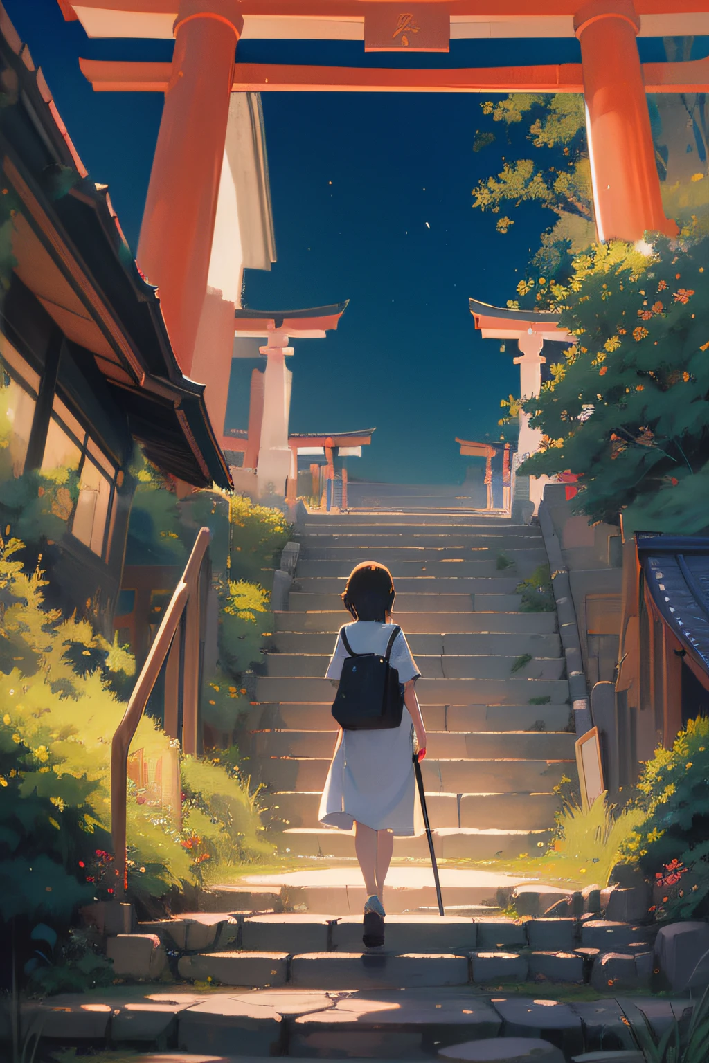 Red torii gate, Fantastical
