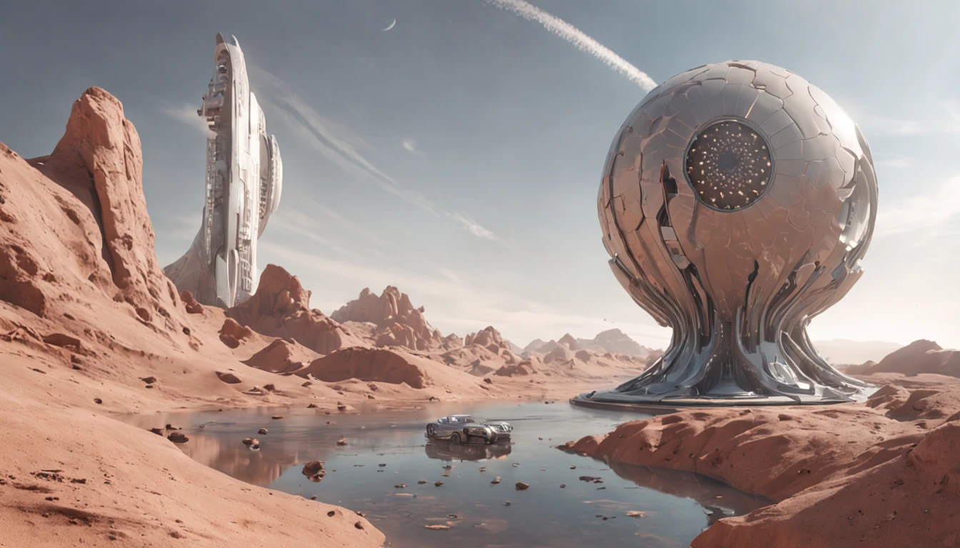 chocolate bar,Ice cream sculpture,Feeling of appetite,Urban complexes, science fiction landscape, surreal sci fi set design, sci-fiish landscape, concept art 8 k, sci-fiish landscape, sci-fiish landscape, Dystopian alien landscape, wide angle scifi landscape, science fiction digital art