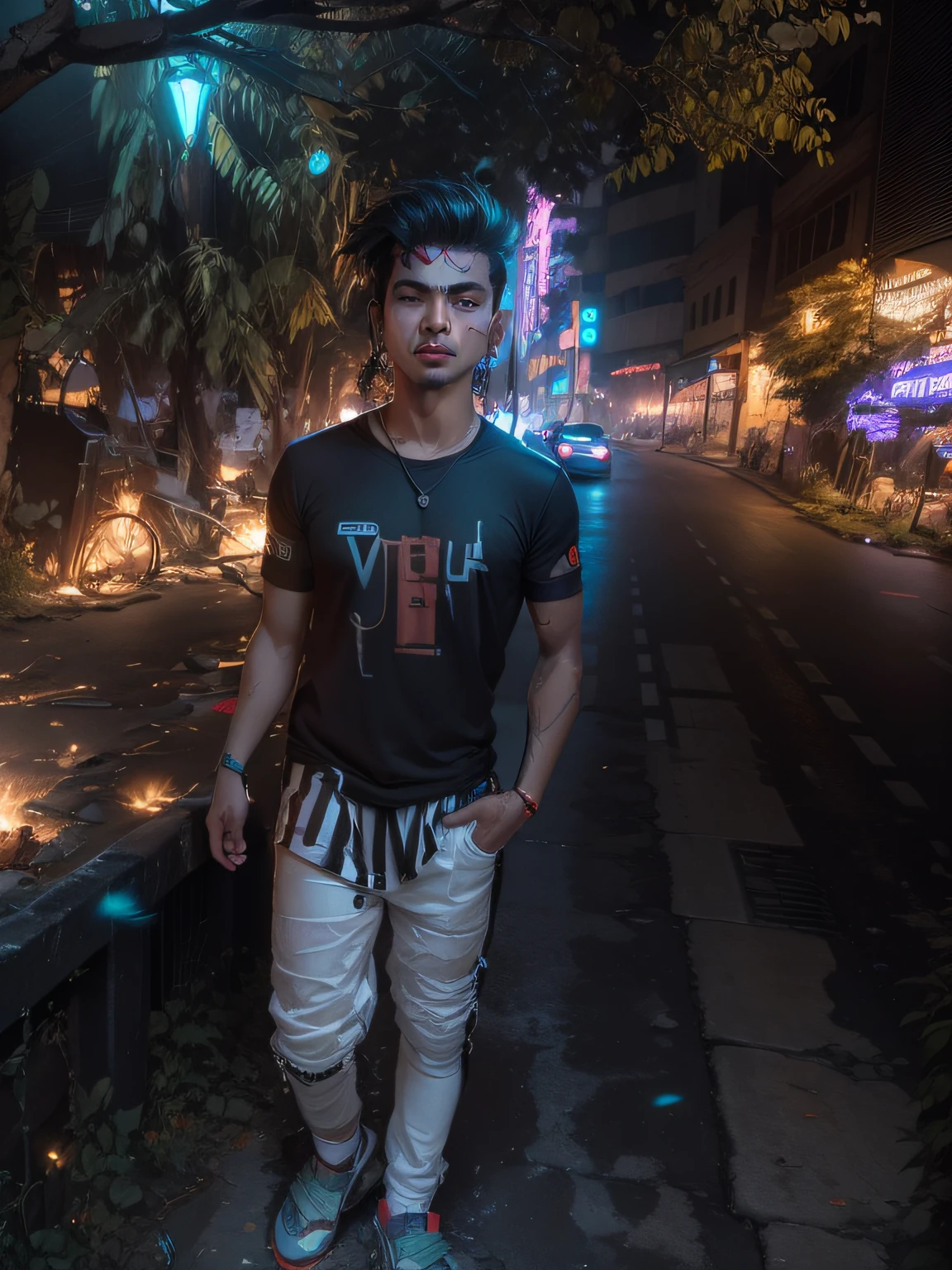 Chenge background cyberpunk handsome boy, reallstic face, 8k , ultra reallstic