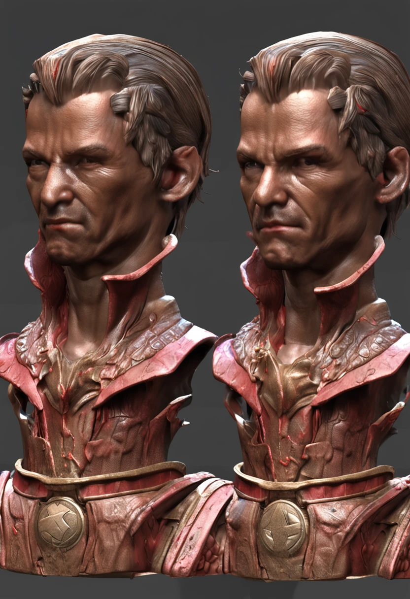 bust figure of a kinght, 3d game character