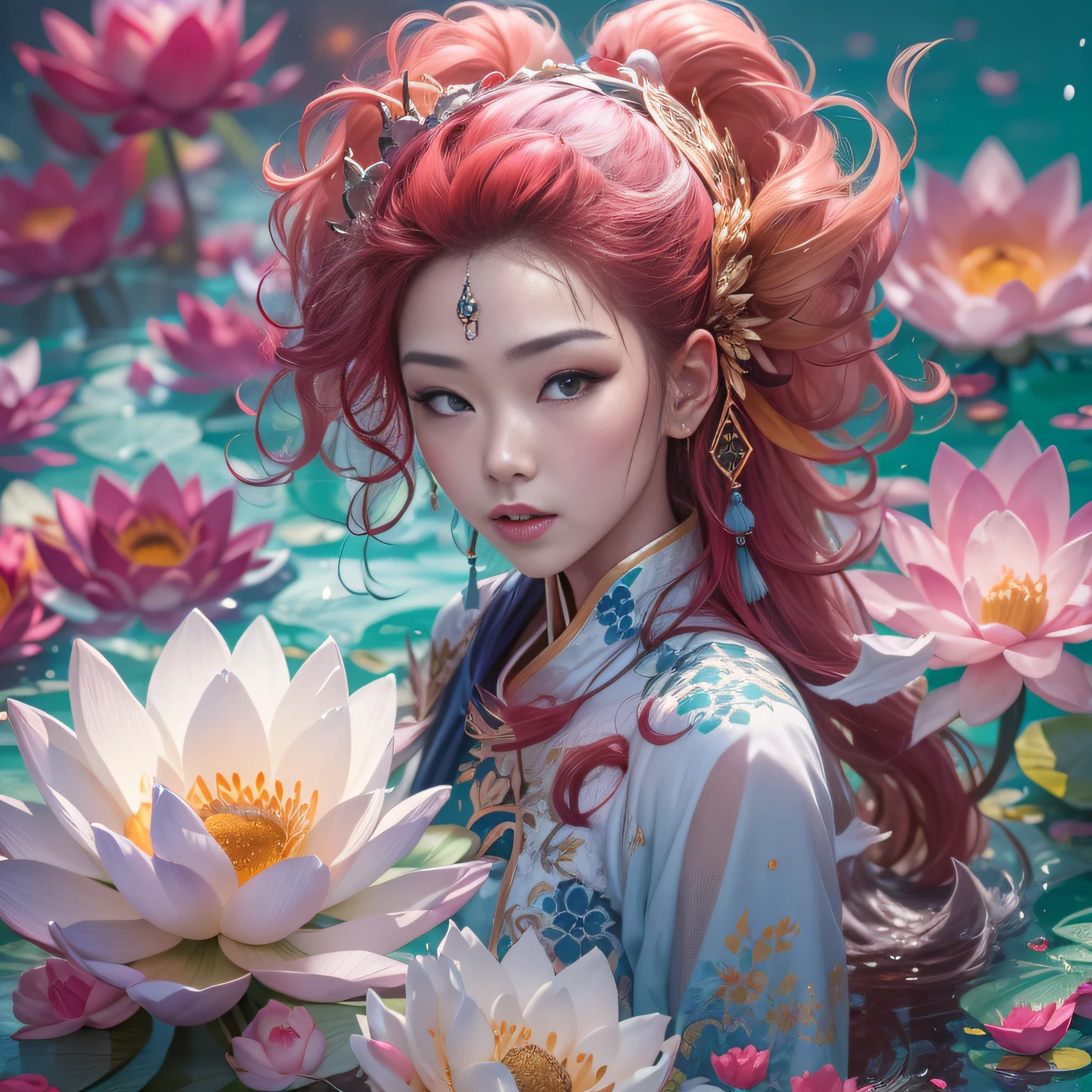 32K(tmasterpiece,k hd,hyper HD,32K)curlies,Flowing rouge,Lunar soil pool,zydink, a color, Kunlun Snow Mountain people (White Lotus Woman), memorabilia(Blue and white scarf), Combat posture, looking at the ground, Large rolls of rouge, Flowing rouge curls,Gold filigree headdress, Chinese long-sleeved cotton garment, (abstract ink splash:1.2), Pink lotus background,Water lily flower protector(realisticlying:1.4),Rouge hair,Autumn is in full swing,The background is pure, A high resolution, the detail, RAW photogr, Sharp Re, Nikon D850 Film Stock Photo by Jefferies Lee 4 Kodak Portra 400 Camera F1.6 shots, Rich colors, ultra-realistic vivid textures, Dramatic lighting, Unreal Engine Art Station Trend, cinestir 800,Large curls,Flowing rouge,32K(tmasterpiece,k hd,hyper HD,32K)curlies,Flowing rouge,Lunar soil pool,zydink, a color, Kunlun Snow Mountain people (Naked female big breast), memorabilia(Blue and white scarf), Combat posture, looking at the ground, Large rolls of rouge, Flowing rouge curls,Gold filigree headdress, Chinese long-sleeved cotton garment, (abstract ink splash:1.2), Pink lotus background,Water lily flower protector(realisticlying:1.4),Rouge hair,Autumn is in full swing,The background is pure, A high resolution, the detail, RAW photogr, Sharp Re, Nikon D850 Film Stock Photo by Jefferies Lee 4 Kodak Portra 400 Camera F1.6 shots, Rich colors, ultra-realistic vivid textures, Dramatic lighting, Unreal Engine Art Station Trend, cinestir 800,Large curls,Flowing rouge,curlies,Flowing rouge,Lunar soil pool,zydink, a color, Kunlun Snow Mountain people (Naked female big breast), memorabilia(Blue and white scarf), Combat posture, looking at the ground, Large rolls of rouge, Flowing rouge curls,Gold filigree headdress, Chinese long-sleeved cotton garment, (abstract ink splash:1.2), Pink lotus background,Water lily flower protector(realisticlying:1.4),Rouge hair,Autumn is in full swing,The background is pure, A high resolution, the detail, RAW photogr, Sharp Re, Nico