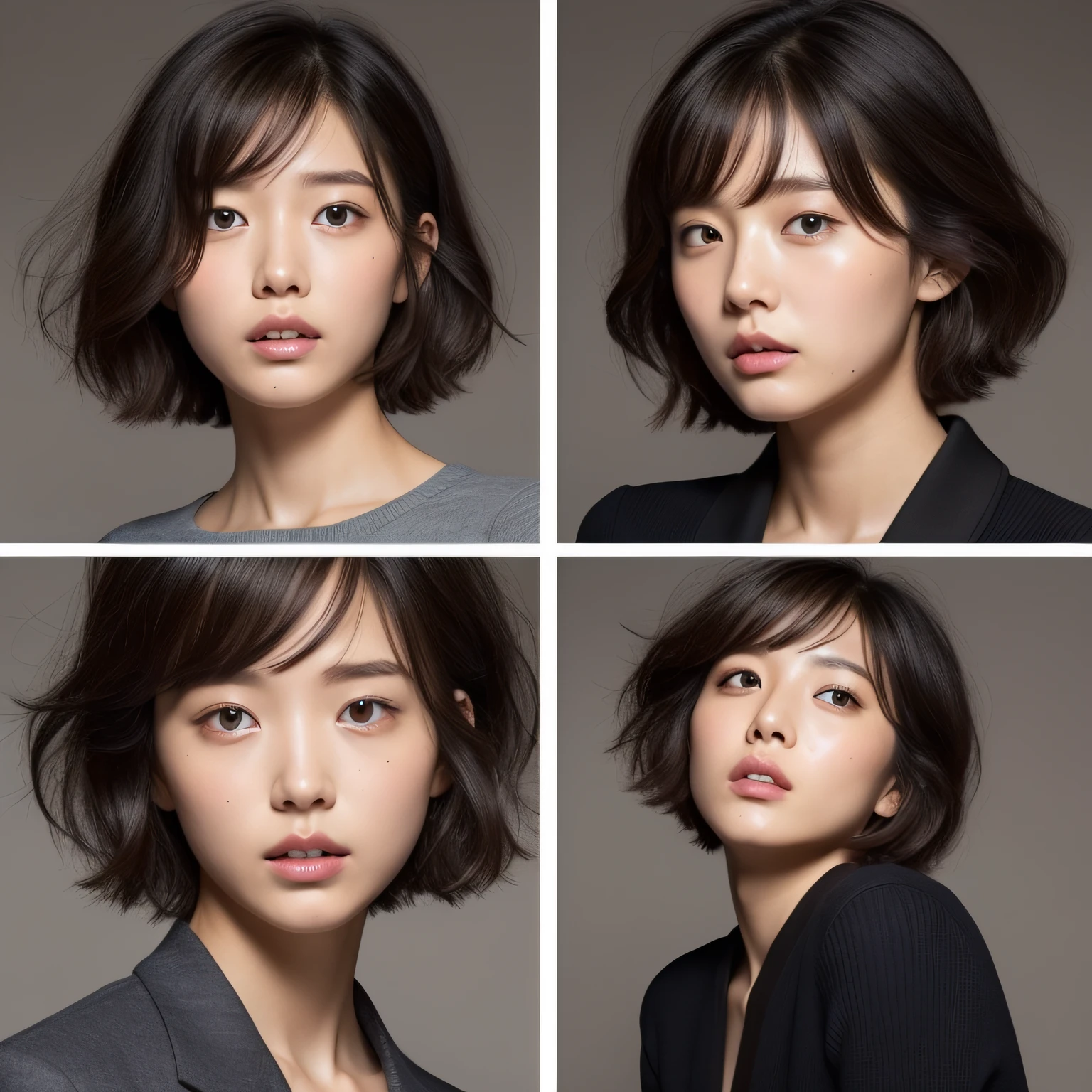 femele、Sloppy face、short-hair