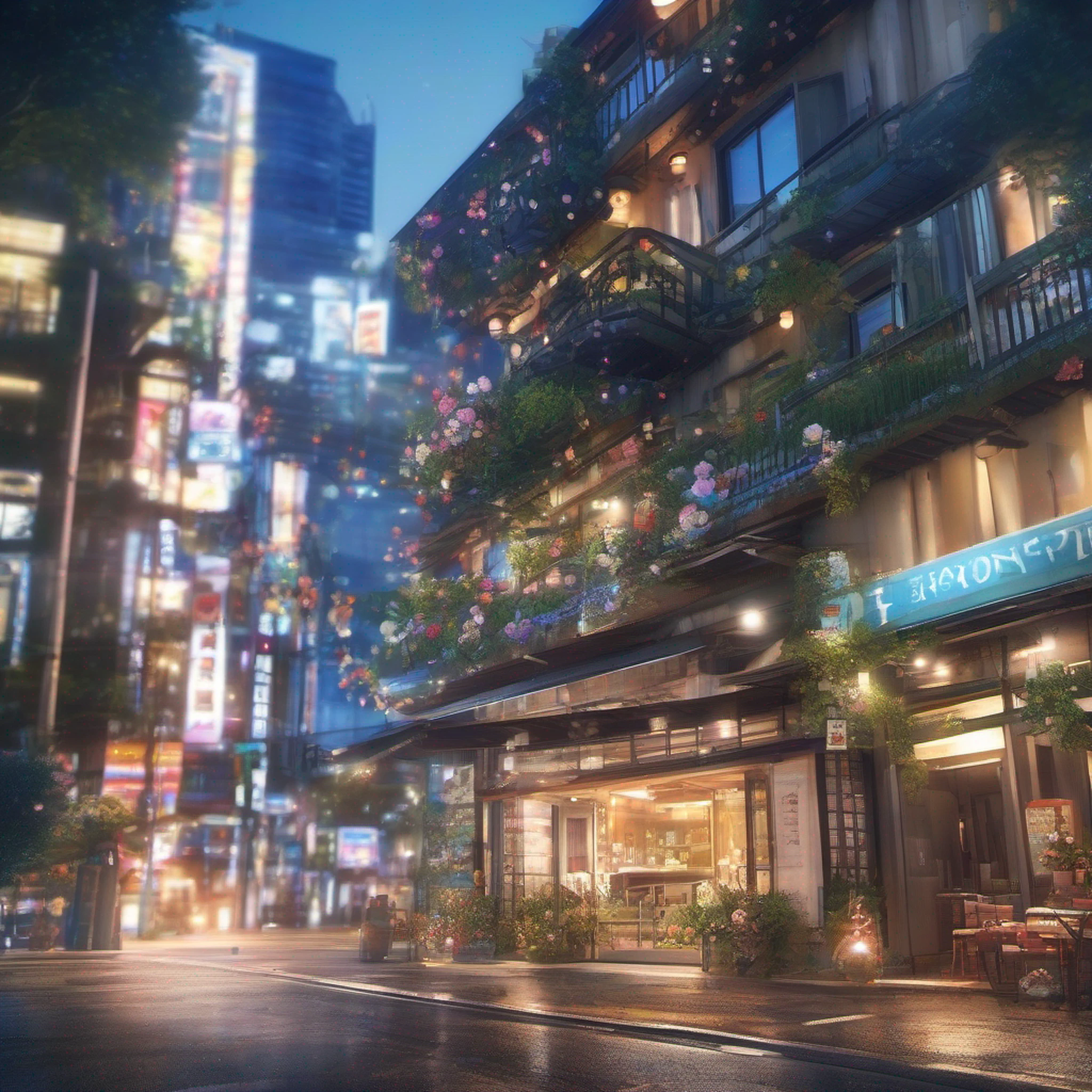 ccurate, best quality, masterpiece, UHD, high details, award winning, (Amazing:2.0), (Surrealism), Conceptual art, Verism, cinematic lighting, floating island in the sky, (((beautiful tokyo street))), Horizon, blue sky, paradise scenery, flowers, wind flow, (((fantasy))), frontier, (magnificent space), blurry foreground, bokeh, Hasselblad, lens flare, beautiful school girl, (r old), ((((full body)))), from behind, she moving, without looking at me, (((wearing school uniform))), black eyes, black hair, (floating hair), ((8 life size)), detailed hairstyles, detailed bodyline, anatomically correct, cute face, ((accurately portray her)),