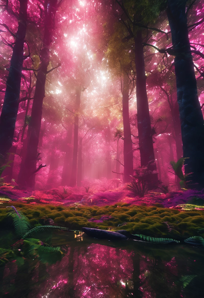 Ultra realistic image of an electronic forest, fotografia, altamente detalhado
