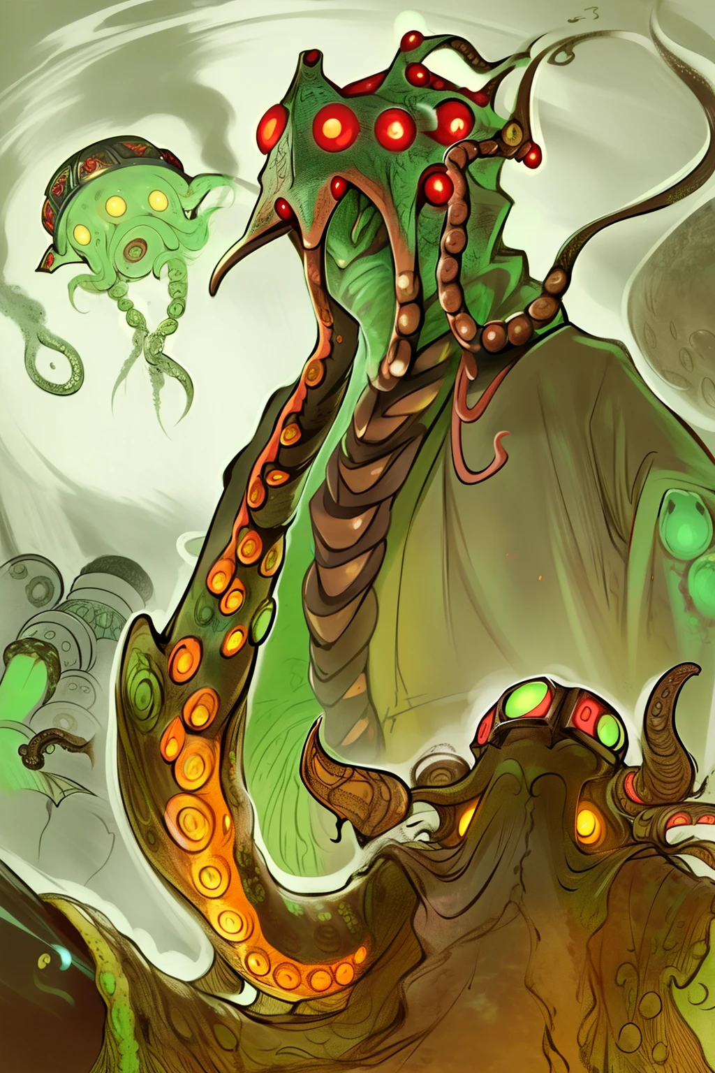 Cthulhu,Monster,(tentaculata:1.35),A polluted underwater world,Gloomy picture,(Nuclear contamination:1.35),(face:1.35),(sarcoma:1.35)
