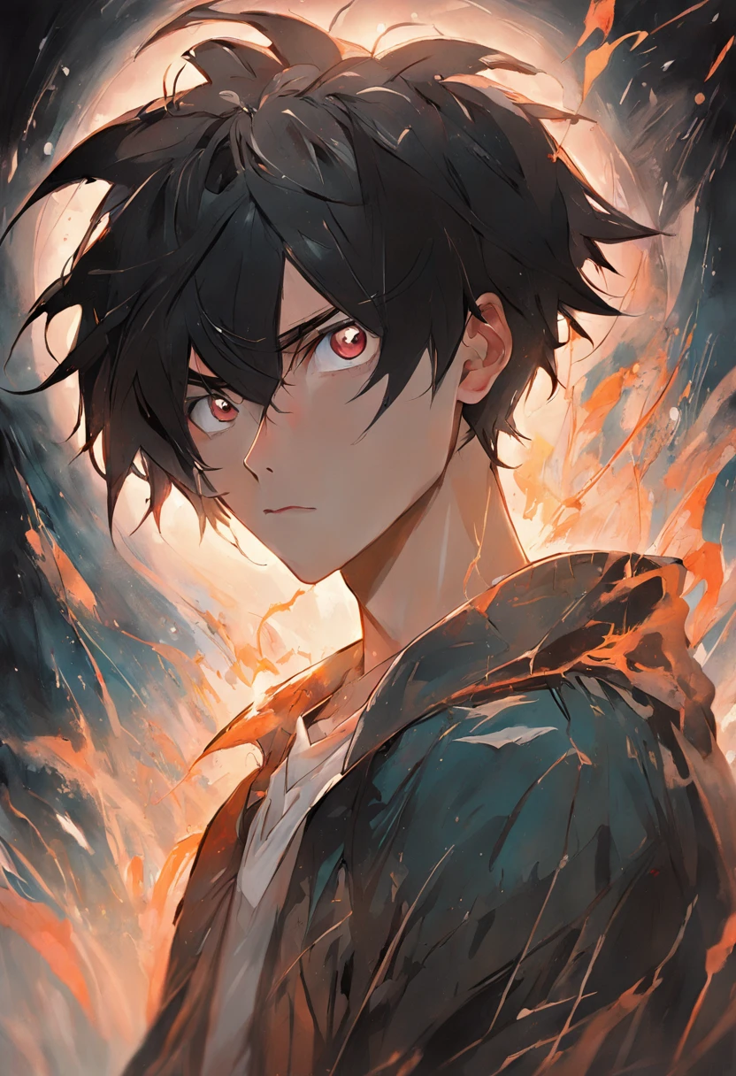 young man with dark hair and bright golden eyes, There is ugliness in beauty, But there is also beauty in ugliness, In the style of Adrian Ghenie, Esao Adrews, Jenny Saville, Edward Hopper, surrealism, Dark Art par James Jean, Takato Yamato, Minimalism inkpunk