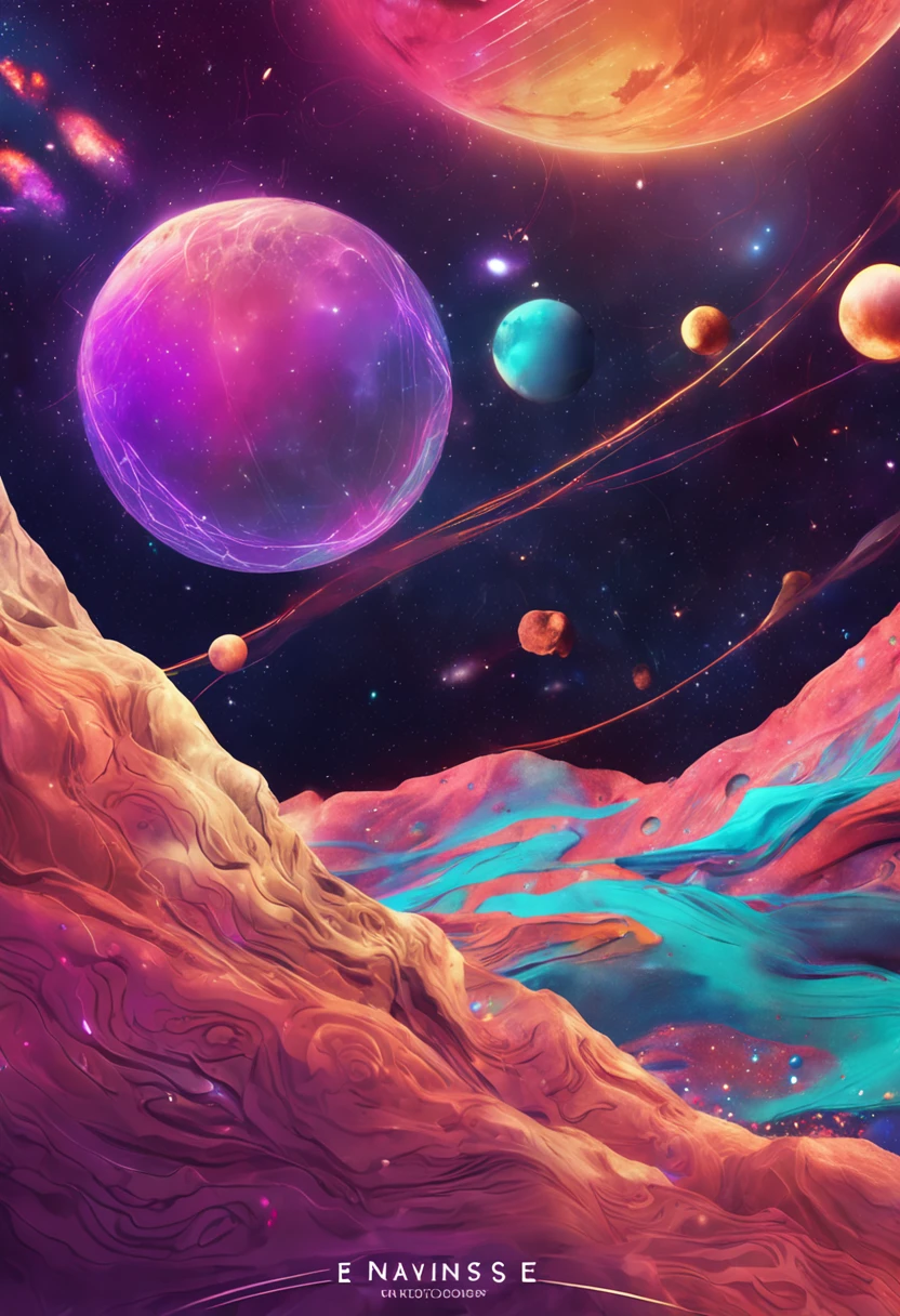 Create an NFT with the following characteristics:
title: "A Cosmic Day"
A digital artwork that represents an epic journey through the cosmos, com cores vibrantes e detalhes intrincados.