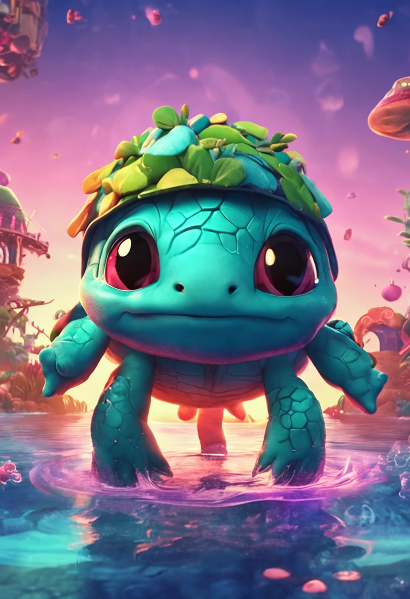 Anime monsters,Jeni Turtle,cute-style,Water-based,There is magic