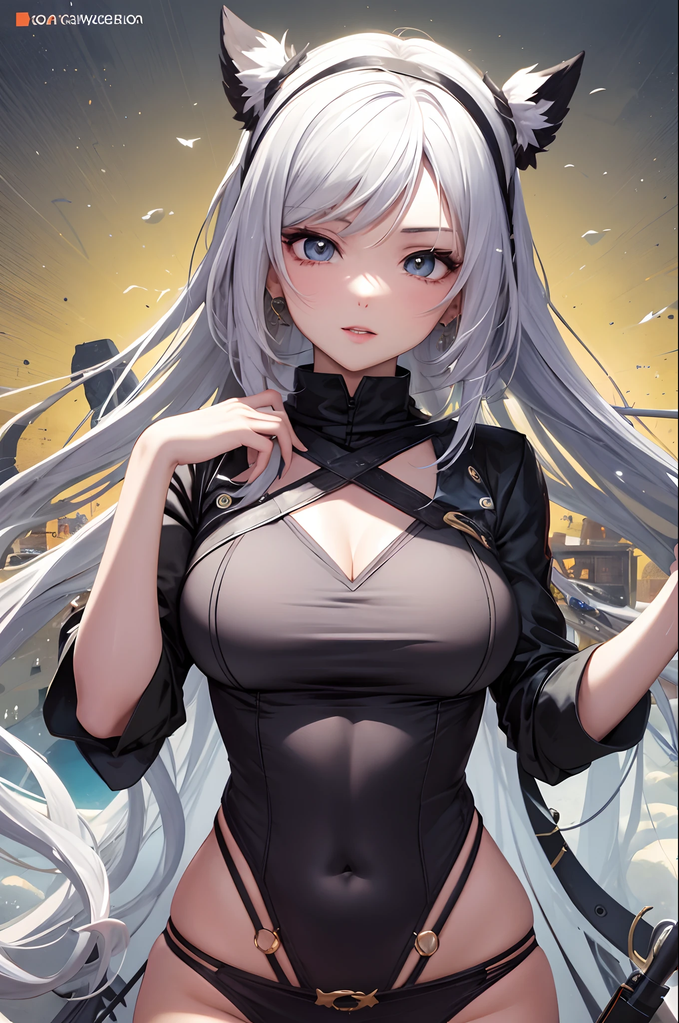 Anime 2D de garota sexy com arma