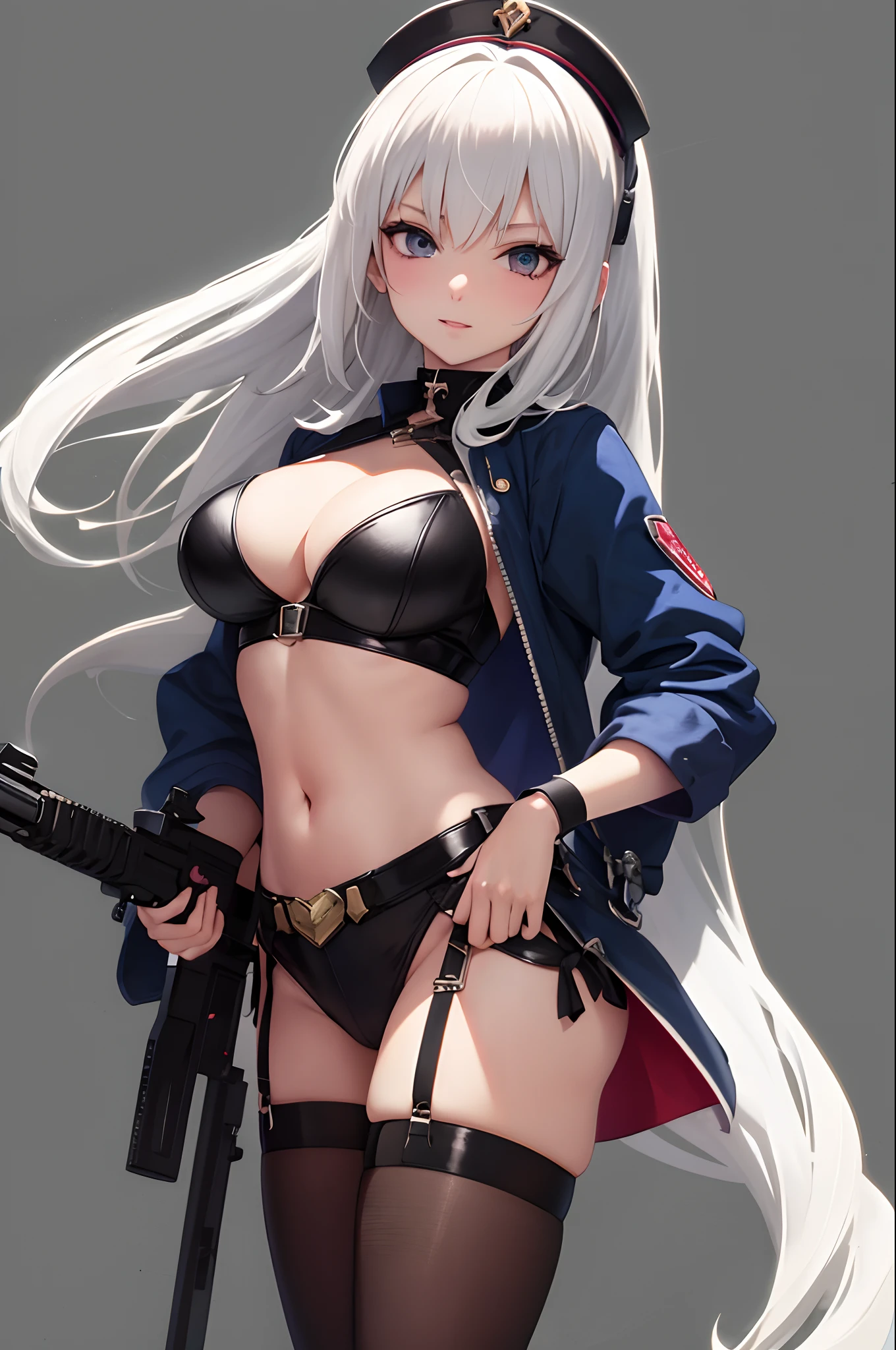 Anime 2D de garota sexy com arma