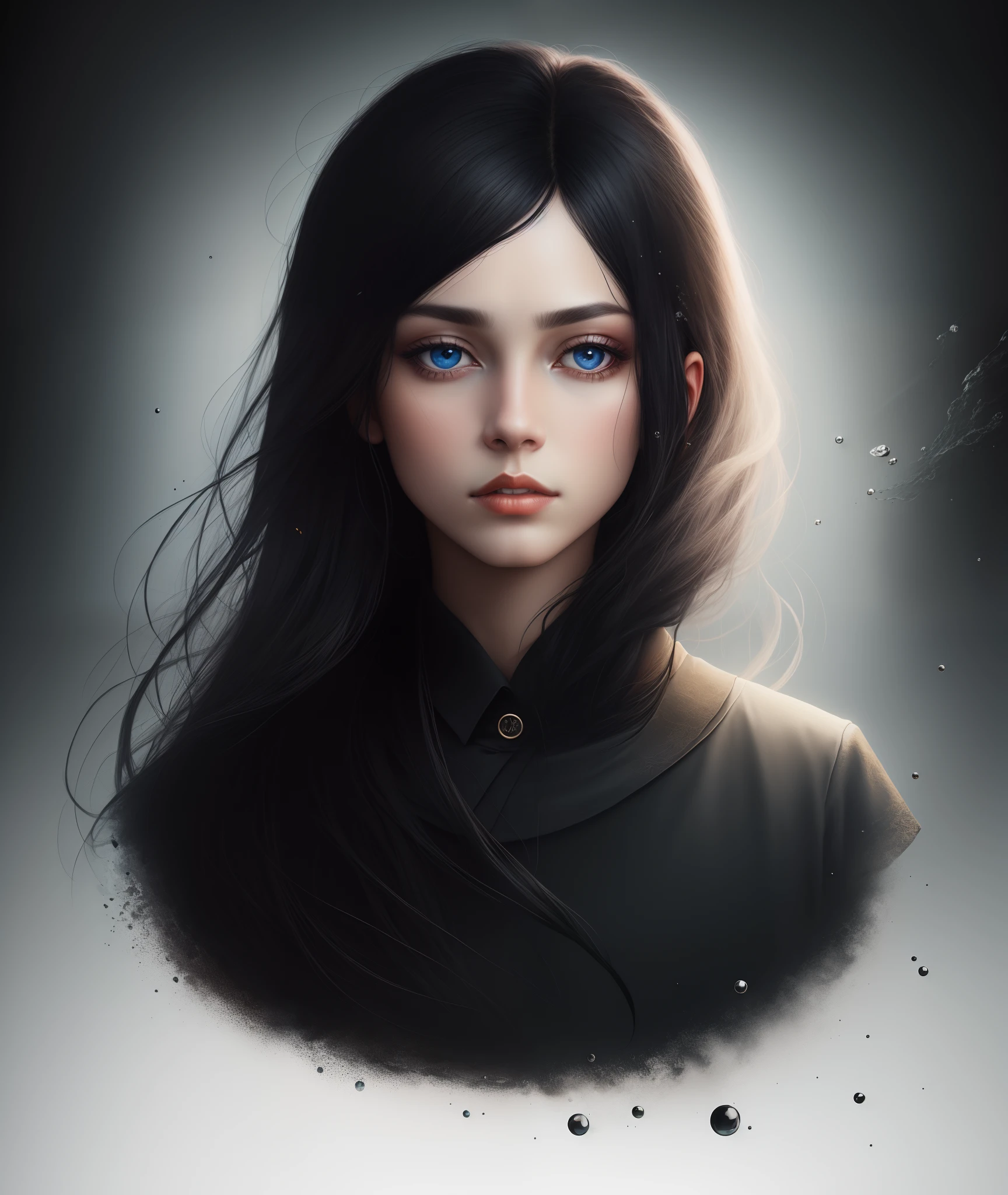 black hair, Surrealism, 8k