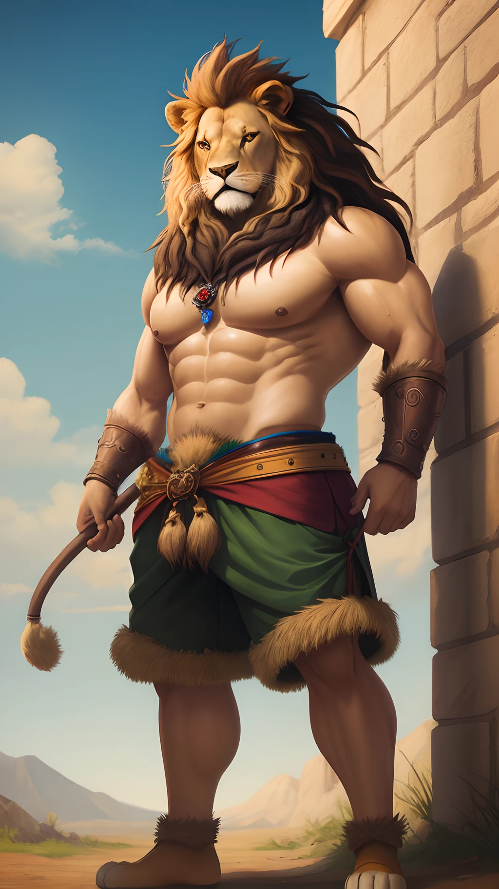 Illustration of Leon the Lion with a strong body