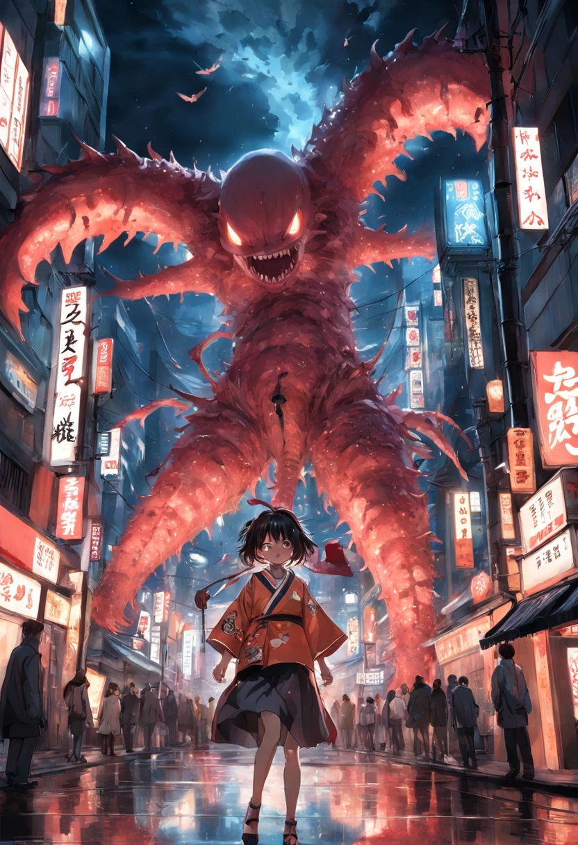 movie picture quality,Real Photographics,Hyper-realistic,scary movie lighting,Look down from the sky,(Super giant starfish:1.5),Extremely large,blood vess,frotting,Murderous,Raging in Tokyo, Japan,(Destroyed buildings:1.4),Collapsed walls,fire glow,The frivolous clown kimono Japanese are fleeing to me,terrifed,weeping,depth of fields,high light,Real light,Ray traching,oc rendered,Hyper-realistic,best qualtiy,8K,Works of masters,super-fine,Detailed pubic hair,Correct anatomy,sharp focus on eyes,Bokeh,Facial features are carefully depicted