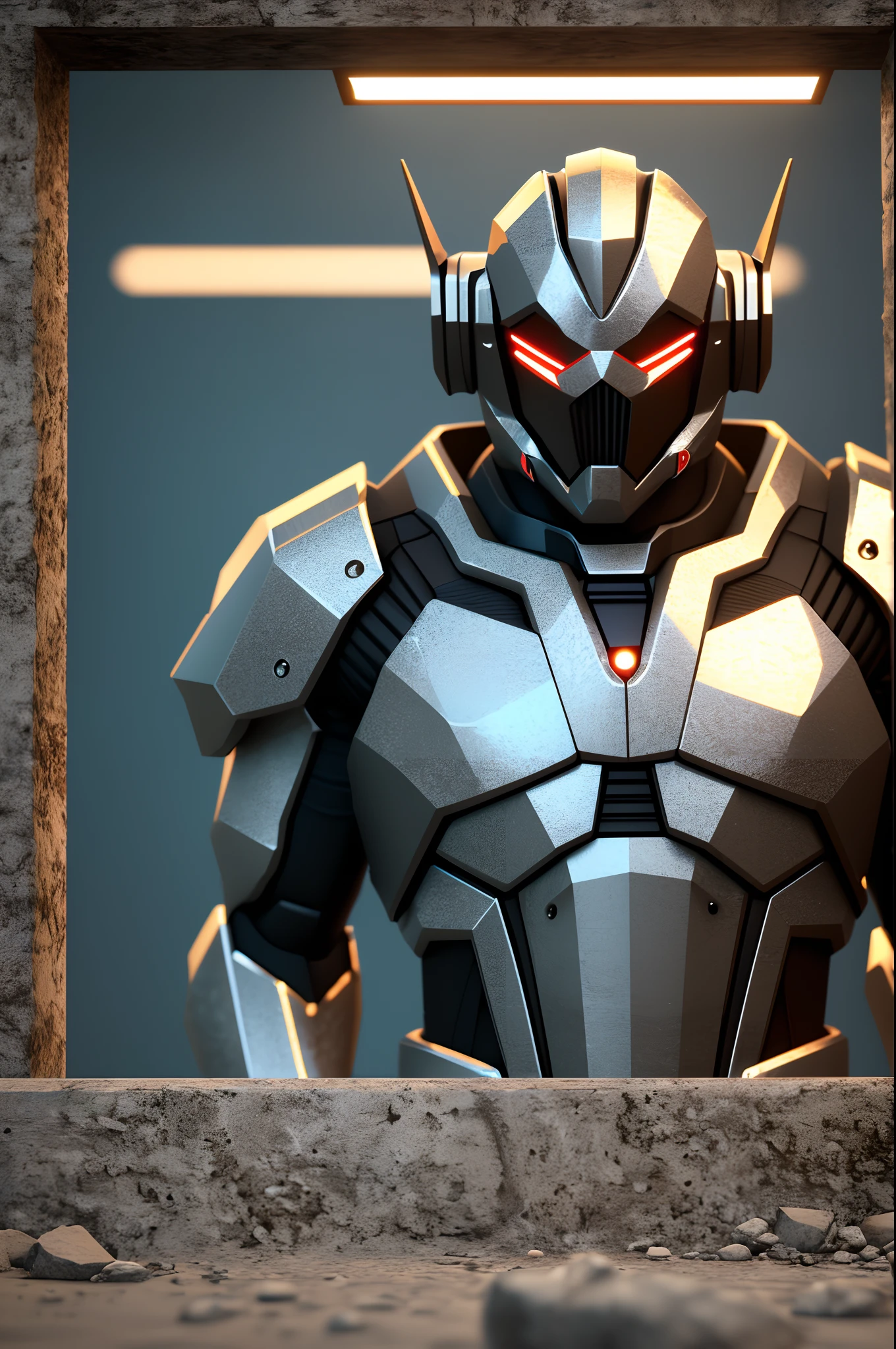 use Rev Animated model and create ((Best Quality)), ((Masterpiece)), (Very Detailed:1.3), 3D, Shitu-mecha, cyberpunk maskedman with his purple mech in the ruins of a city in the forgotten war, Ancient technology, HDR (High Dynamic Range), ray tracing, NVIDIA RTX, super resolution, unreal 5, subsurface scattering, PBR texture, post-processing, anisotropic filtering, depth of field, maximum sharpness and sharpness, multi-layer texture, albedo and highlight maps, surface shading, Accurate simulation of light-material interactions, perfect proportions, octane rendering, duotone lighting, low ISO, white balance, rule of thirds, wide aperture, 8K RAW, efficient sub-pixels, subpixel convolution, luminescent particles, light scattering, Tyndall effect --auto --s2