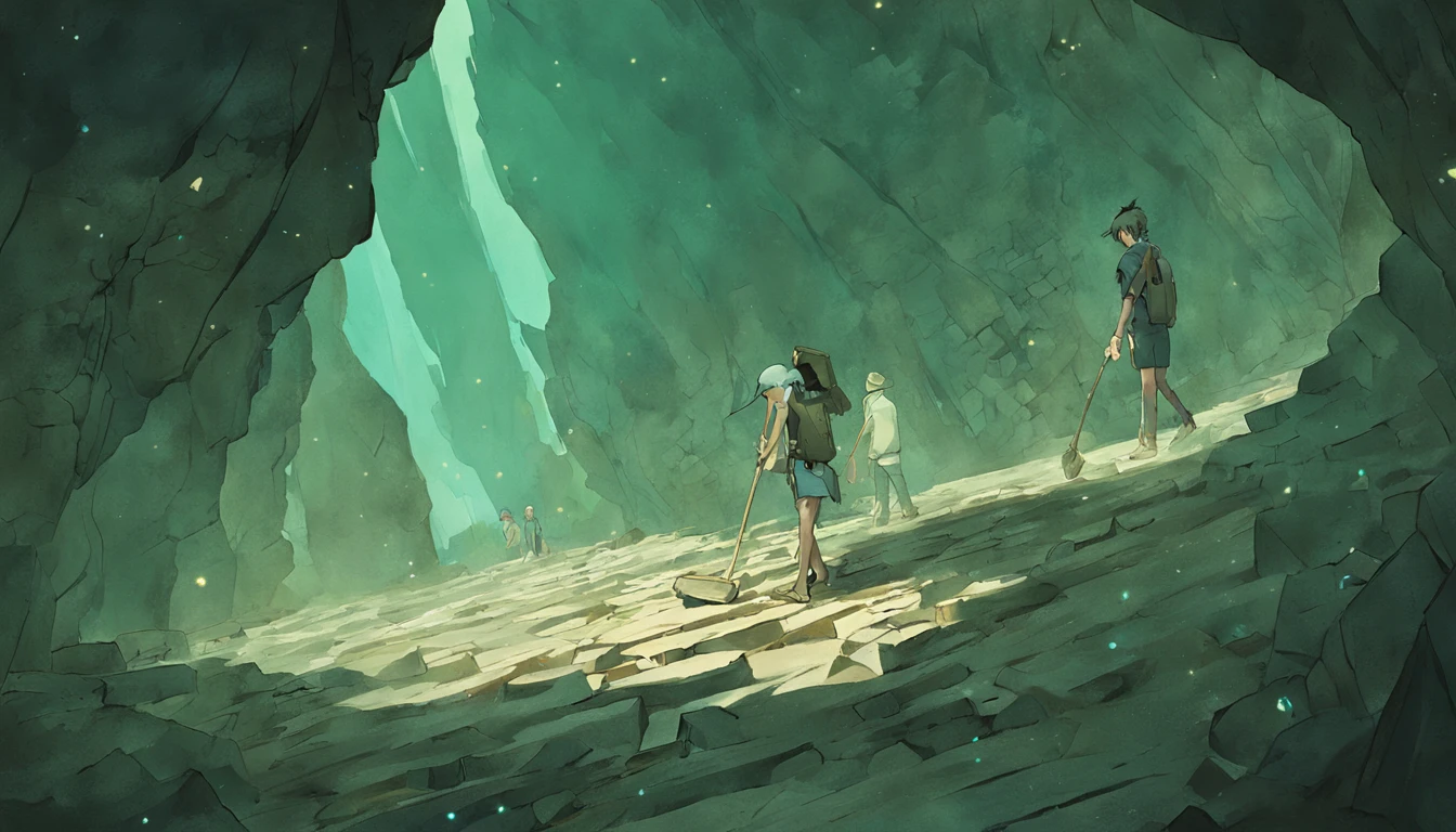 Imagine a scene full of elements that evoke the feeling of mining in the world of Minecraft. Na sua frente, A vast network of underground caves stretches, revelando uma intricada teia de passagens e galerias escuras. Apenas a fraca luz de tochas ilumina o caminho, casting dancing shadows on the stone walls.
O eco constante de picaretas ressoa pelo ar, accompanied by the metallic sound of blades being used to remove dirt and gravel. Aqui e ali, The underground rivers reflect the faint glows of the precious stones that are hidden in the rocky walls. The veins of the ores glow in shades of intense blue and vibrant green, contrastando com o ambiente sombrio.
Em alguns pontos, estalactites pendem do teto, dripping water into muddy puddles that are constantly re-excavated by the movements of miners. Grupos de companheiros exploradores se unem, trabalhando juntos para extrair recursos valiosos. Suas ferramentas batem contra as pedras com ritmo constante, Creating an underground symphony of hard work.
Um cheiro terroso permeia o ar, mingling with the sweat of the miners as they strive to reap the rewards of the land. Caixas de madeira se acumulam, full of ores, pedras preciosas e pedregulhos, witnessing the success of their explorations. In the midst of this darkness, brilham os olhos determinados dos mineiros, inspired by the hope of finding a rich vein of diamonds or emeralds.
The atmosphere carries the sense of urgency and anticipation, enquanto todos sabem que, a qualquer momento, a picareta pode revelar uma recompensa valiosa ou abrir caminho para perigos inesperados. This air of mining is charged with a sense of defiance, reward and adventurous exploration in the underground of Minecraft.