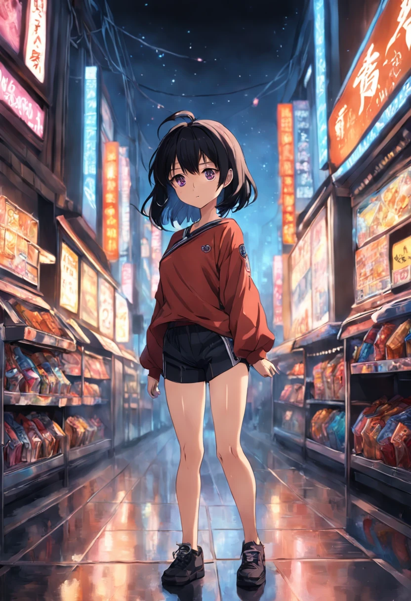 1girl,Black Cute wears no pants, only small pants , adorable , pretty
