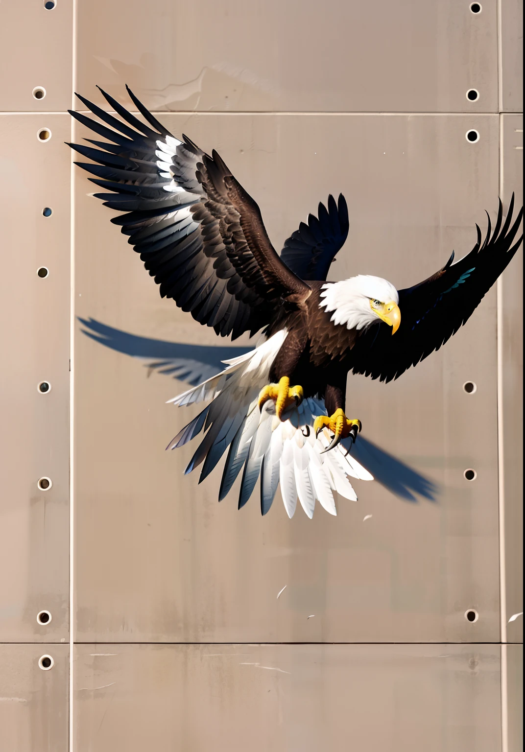 Eagle drawn from the front corner