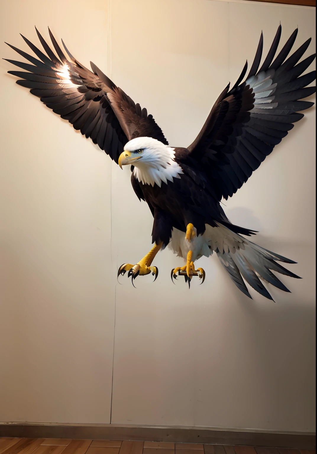 Eagle drawn from the front corner