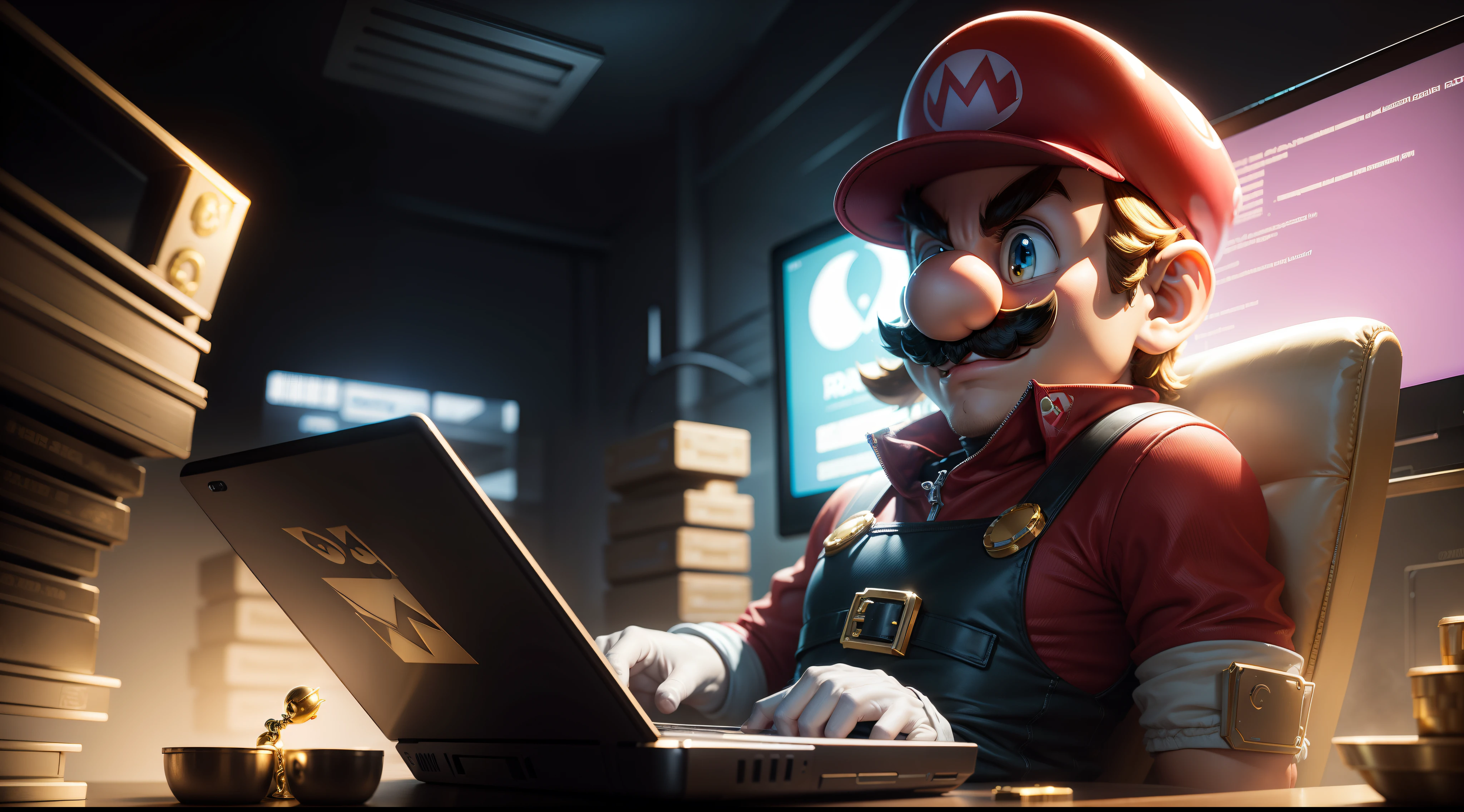 Super mario realista, hacker, borrowed gold, rich, hacker