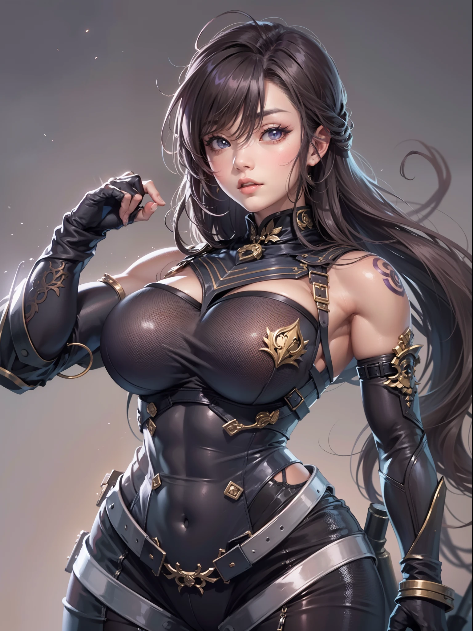 Transcendent beauty illustration、Female Officer、Muscular beauty、８K、Super super big chest、Muscle Murasaki Shikibu、