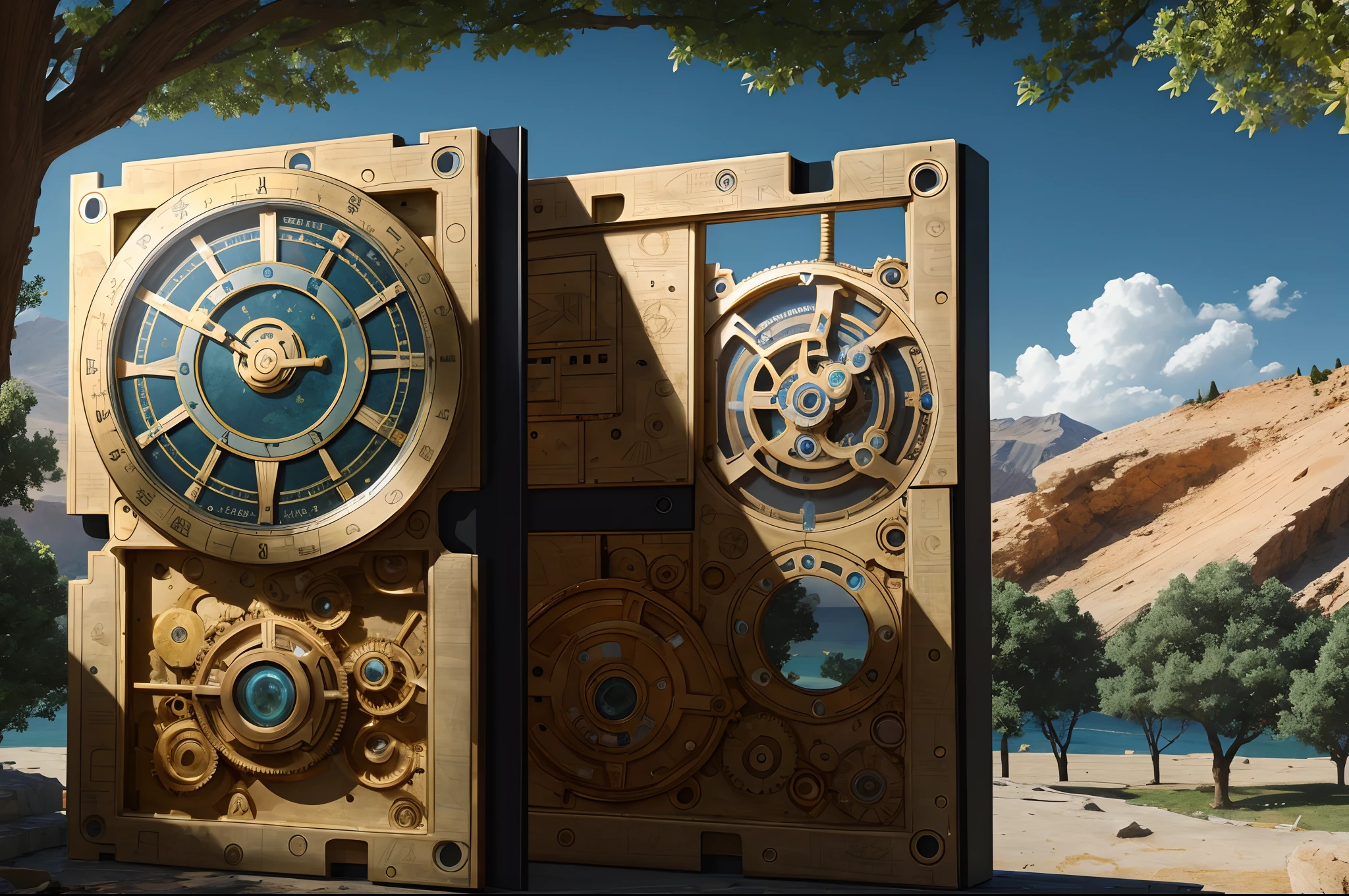 High quality, Antikythera Mechanism,、animations, landscape