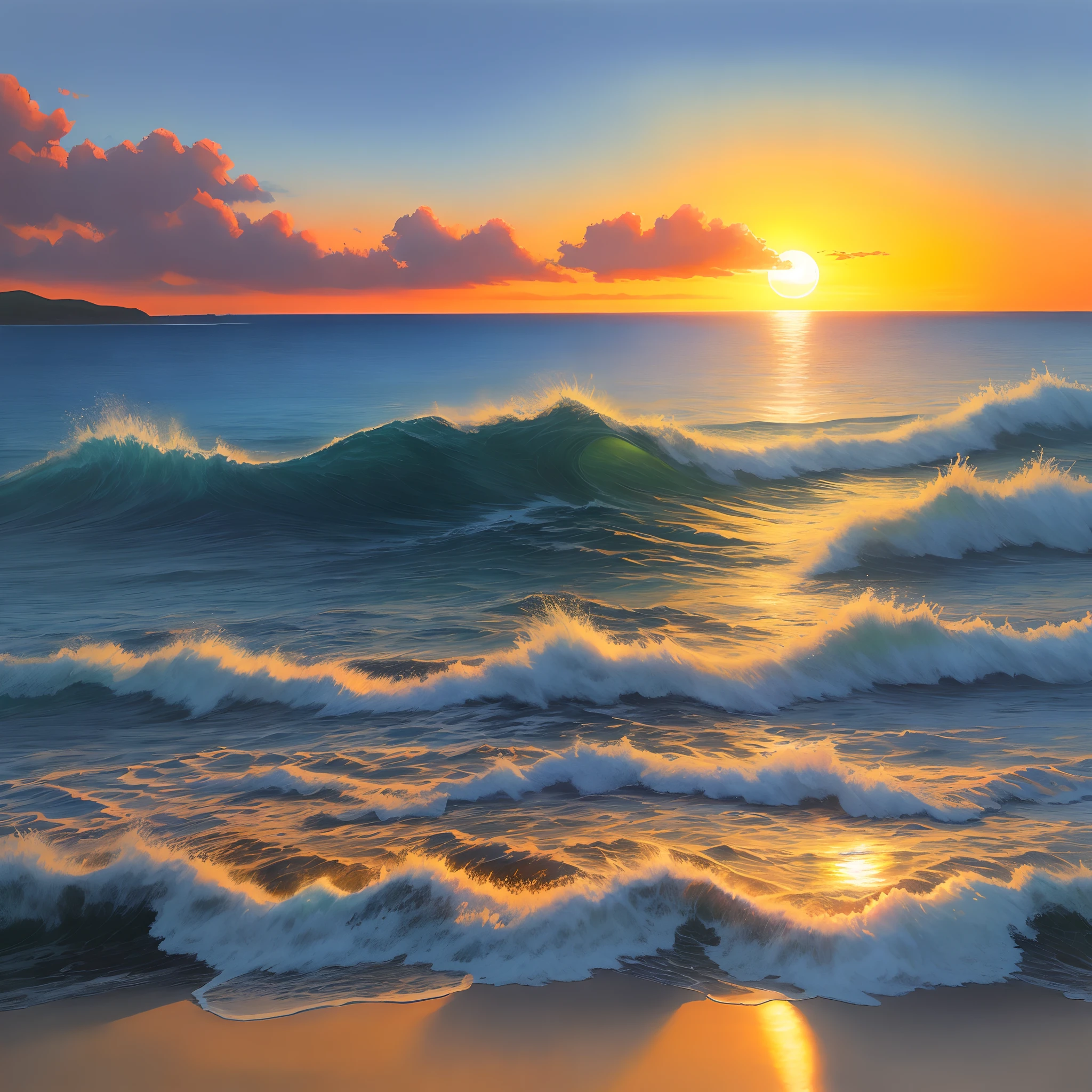 Impressionism: Inspired by the Impressionist movement, These watercolors are、Captures the effects of light and atmosphere in a laid-back and expressive style.A beautiful world with no humans and only scenery!Sea and sunset