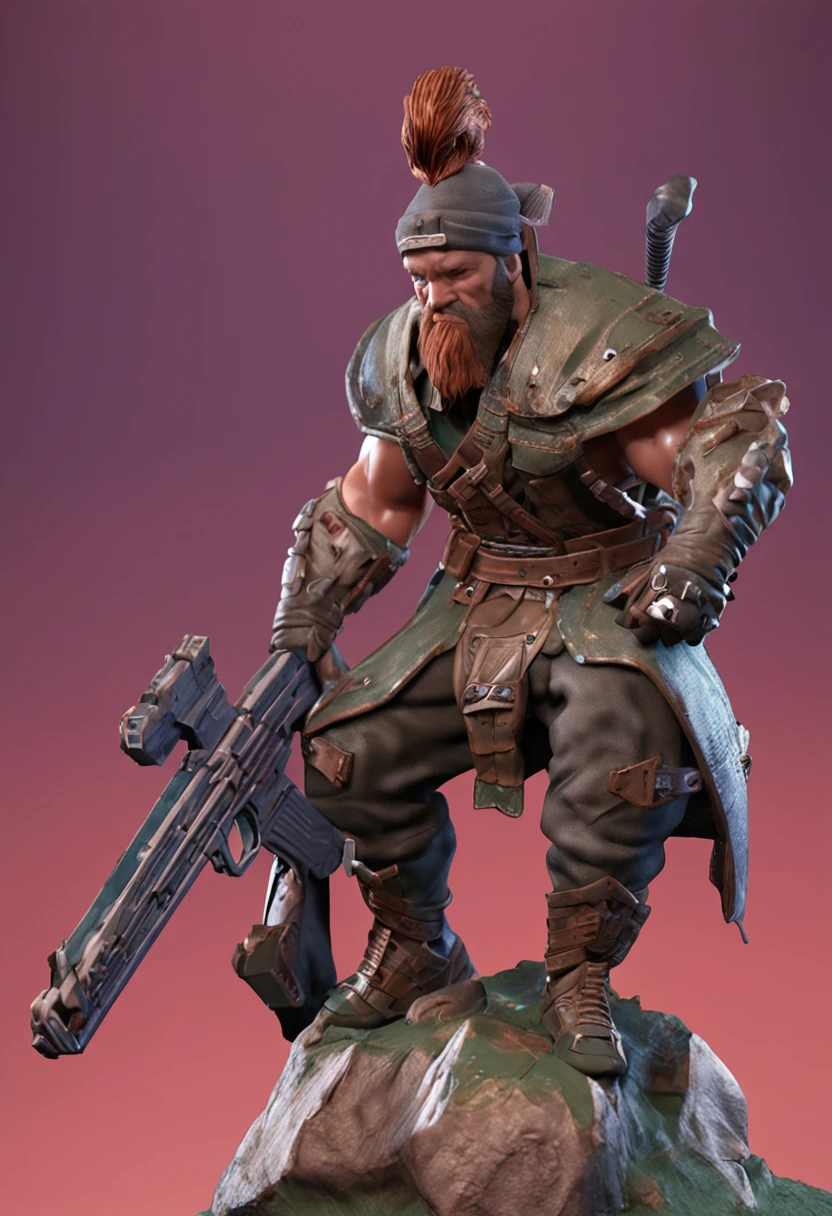 bust figure of a kinght, attack pose, 3d game character for an isometric game