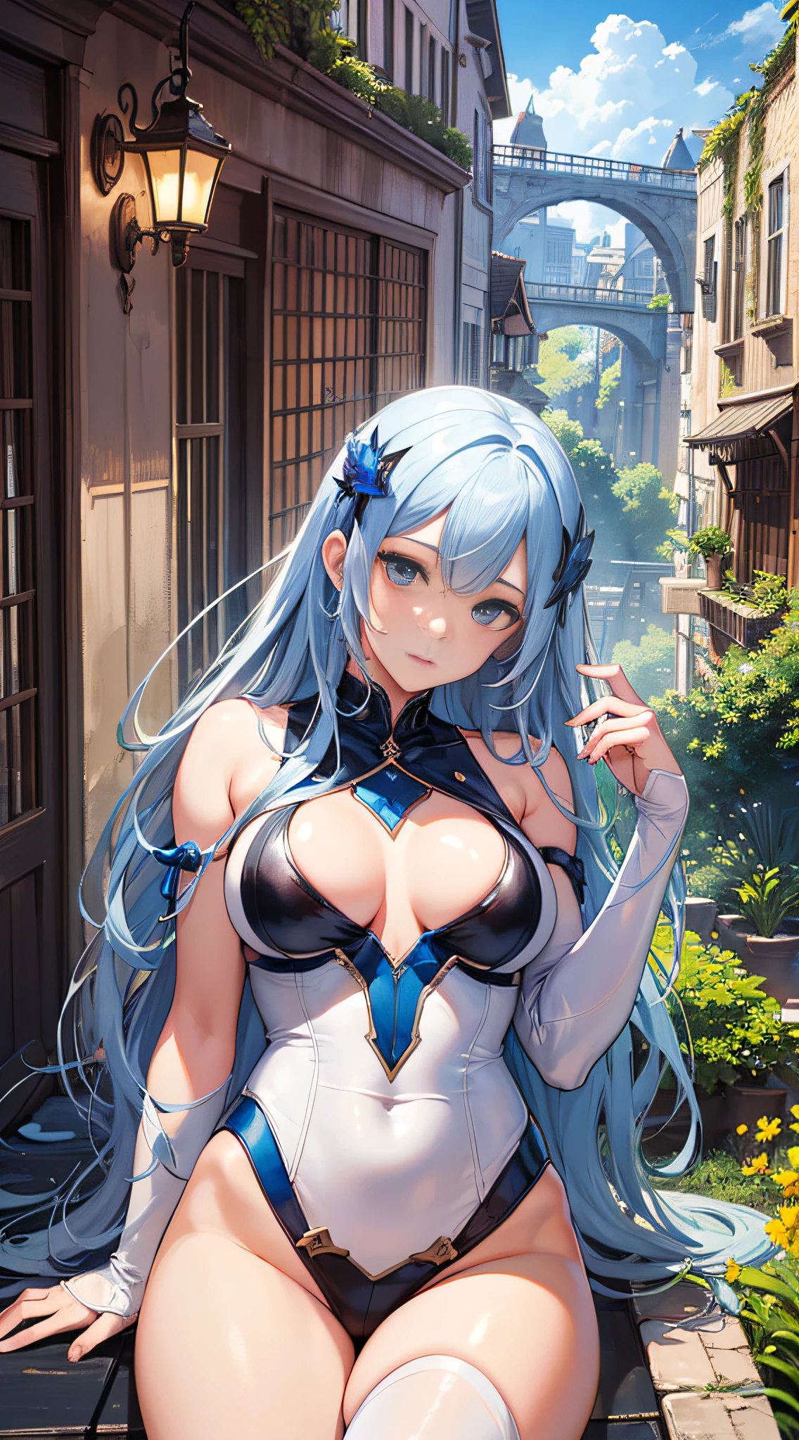 full bodyesbian,A high resolution, Realistis, realistic shapes, Ultra photo realsisim, Sempurna, perfectly shaped, Sempurna, The is very detailed, Realistis, Very clear focus, erte 12k, Very high definition, scenery background,((1girll,(a matural female)long whitr hair),
