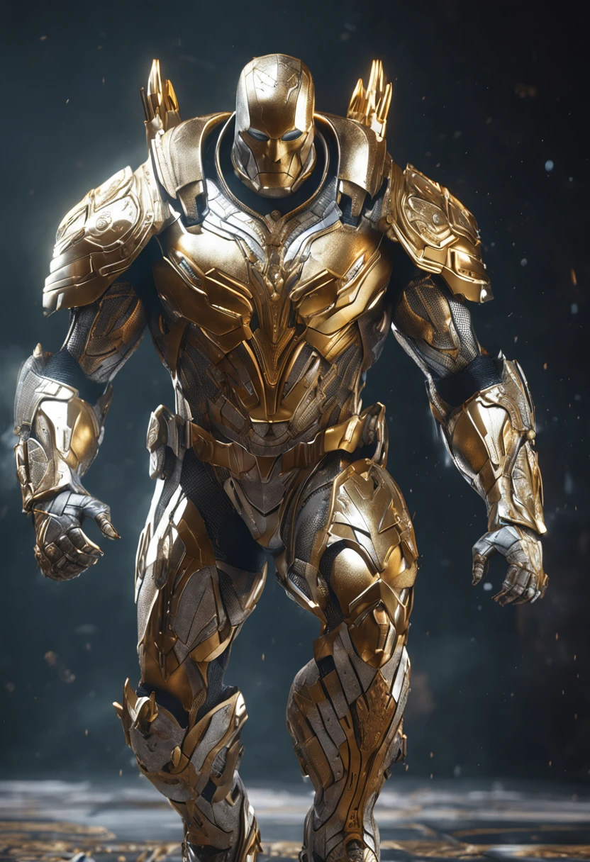 full body shot of Colossus in white and gold armour style suit, no mask on, white cape, looking at center camera, perfect composition, beautiful detailed intricate insanely detailed octane render trending on artstation, 8 k artistic photography, photorealistic concept art, soft natural volumetric cinematic perfect light, chiaroscuro, award - winning photograph, masterpiece, oil on canvas, raphael, caravaggio, greg rutkowski, beeple, beksinski, giger, trending on artstation, sharp focus, studio photo, intricate details, highly detailed, night city background, by greg rutkowski