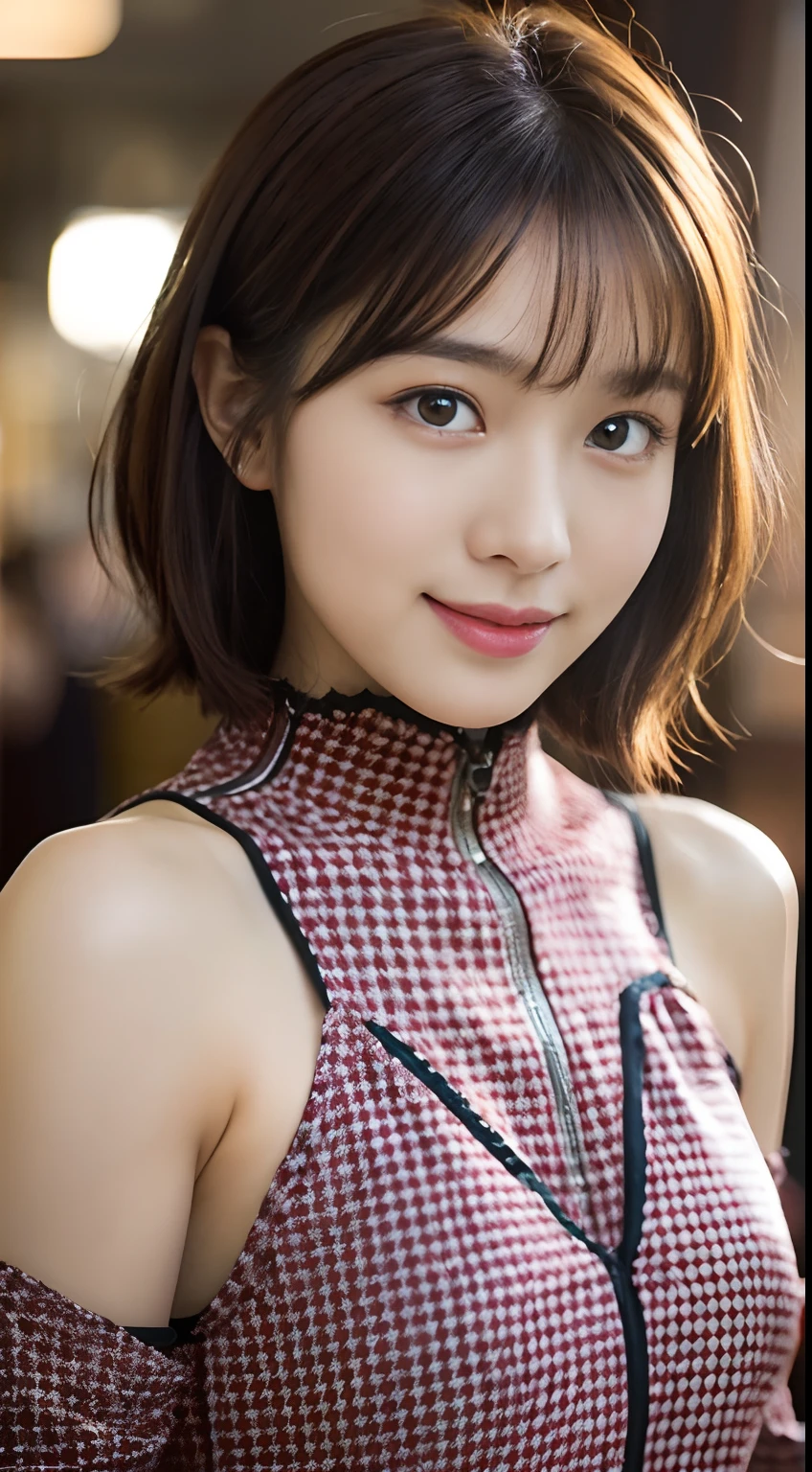 (8ＫRaw photography、top-quality、masuter piece:1.2)、ultra-detailliert、ultra res、(realisitic、rialistic photo:1.37)、portlate、high-definition RAW color photography、Professional Photography、highly detailed and beautiful、ighly detailed、8ＫImage wallpaper、amazing detailed、huge filesize、Official art、Highly detailed CG Unity 8ＫWallpapers of、highly detailed beautiful girl、extra detailed face、extremely detailed eye、highlydetailed skin、extremely detailed fingers、highly detailed nose、very detailed detailed mouth、Perfect Anatomy、细致背景、女の子1人、(20:1.2)、10 generations、Cute little girl s、Realistic body、de pele branca、glistning skin、Handsome body、A dark-haired、kawaii、kawaii faces、Lifelike face、Delicate eyes、Sauce order、Looking at the camera、smil、short-hair