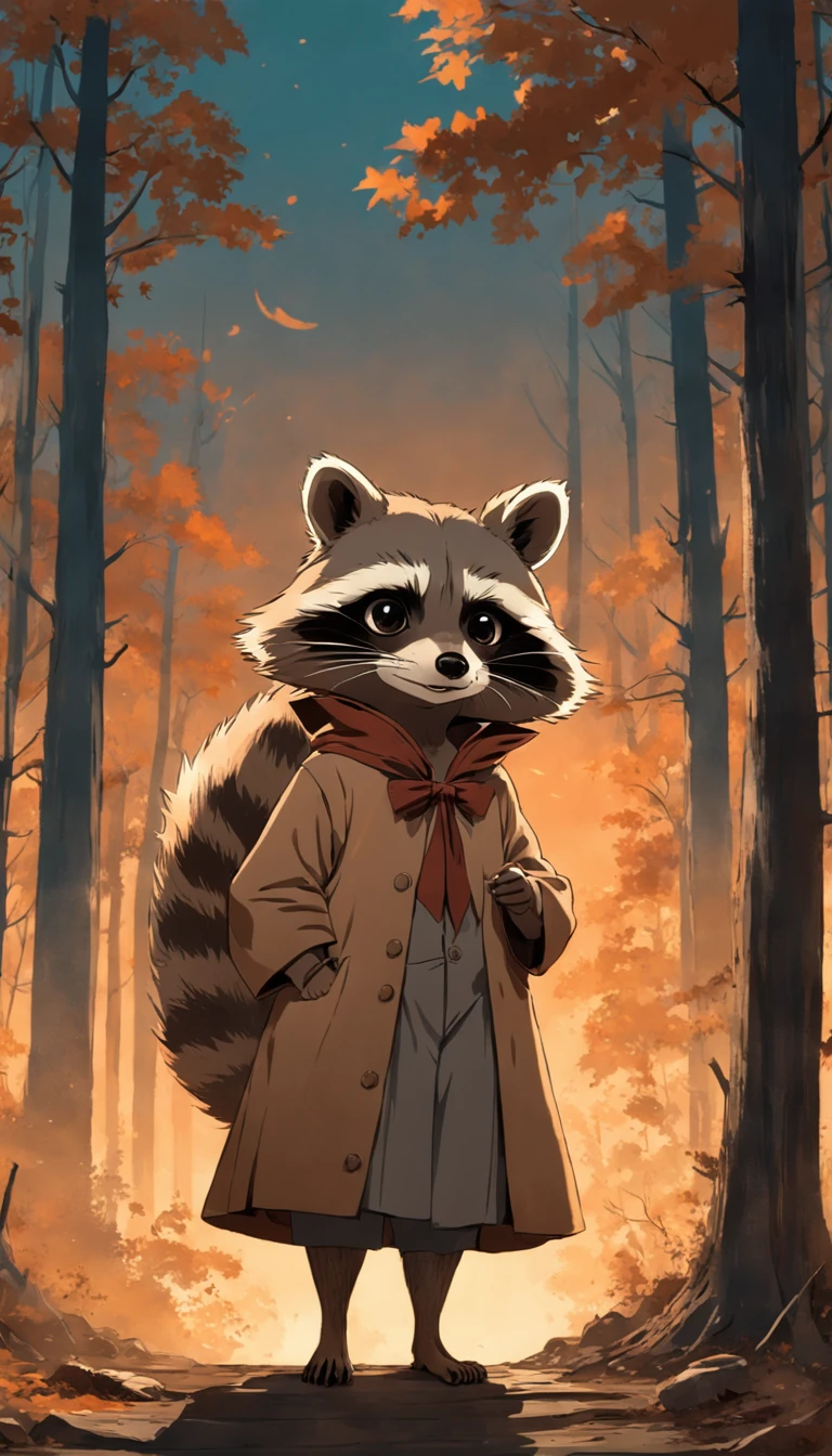 Raccoon in an 1800s vintage sepia photo. People of other periods
