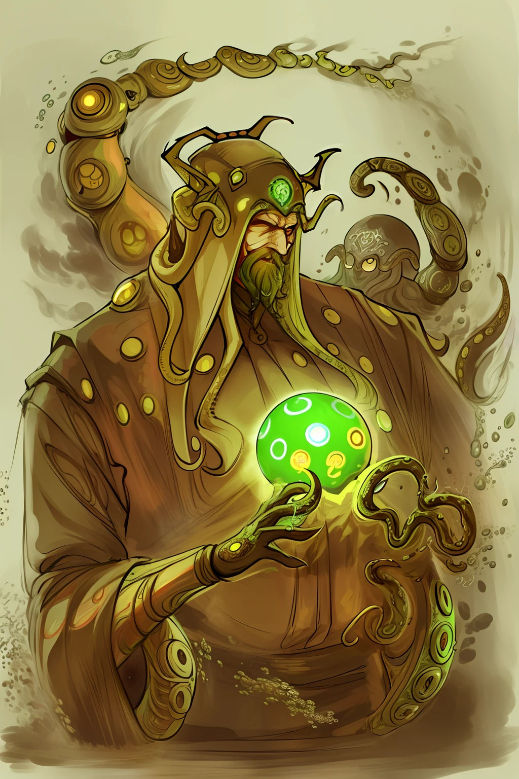 Cthulhu,Monster,(tentaculata:1.35),A polluted underwater world,Gloomy picture,(Nuclear contamination:1.35),(face:1.35),(sarcoma:1.35)