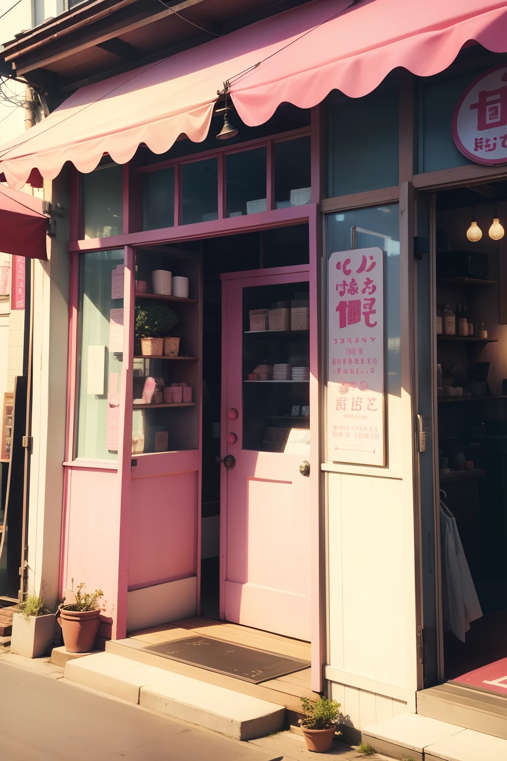 The shops、cute little、inside restaurant、pink there、Retro miscellaneous goods