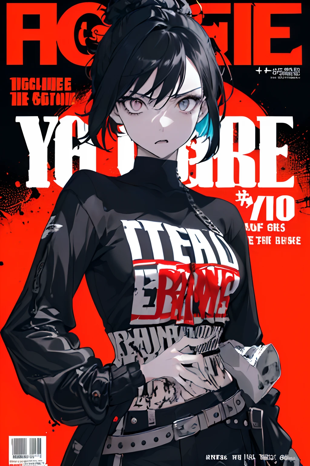((((dramatic))), (((gritty))), (((intense))) film poster featuring a young woman as the central character. She stands confidently in the center of the poster, wearing a stylish and edgy outfit, with a determined expression on her face. The background is dark and gritty, with a sense of danger and intensity. The text is bold and attention-grabbing, with a catchy tagline that adds to the overall feeling of drama and excitement. The color palette is mainly dark with splashes of vibrant colors, giving the poster a dynamic and visually striking appearance,tachi-e
(magazine:1.3), (cover-style:1.3), fashionable, woman, vibrant, outfit, posing, front, colorful, dynamic, background, elements, confident, expression, holding, statement, accessory, majestic, coiled, around, touch, scene, text, cover, bold, attention-grabbing, title, stylish, font, catchy, headline, larger, striking, modern, trendy, focus, fashion,