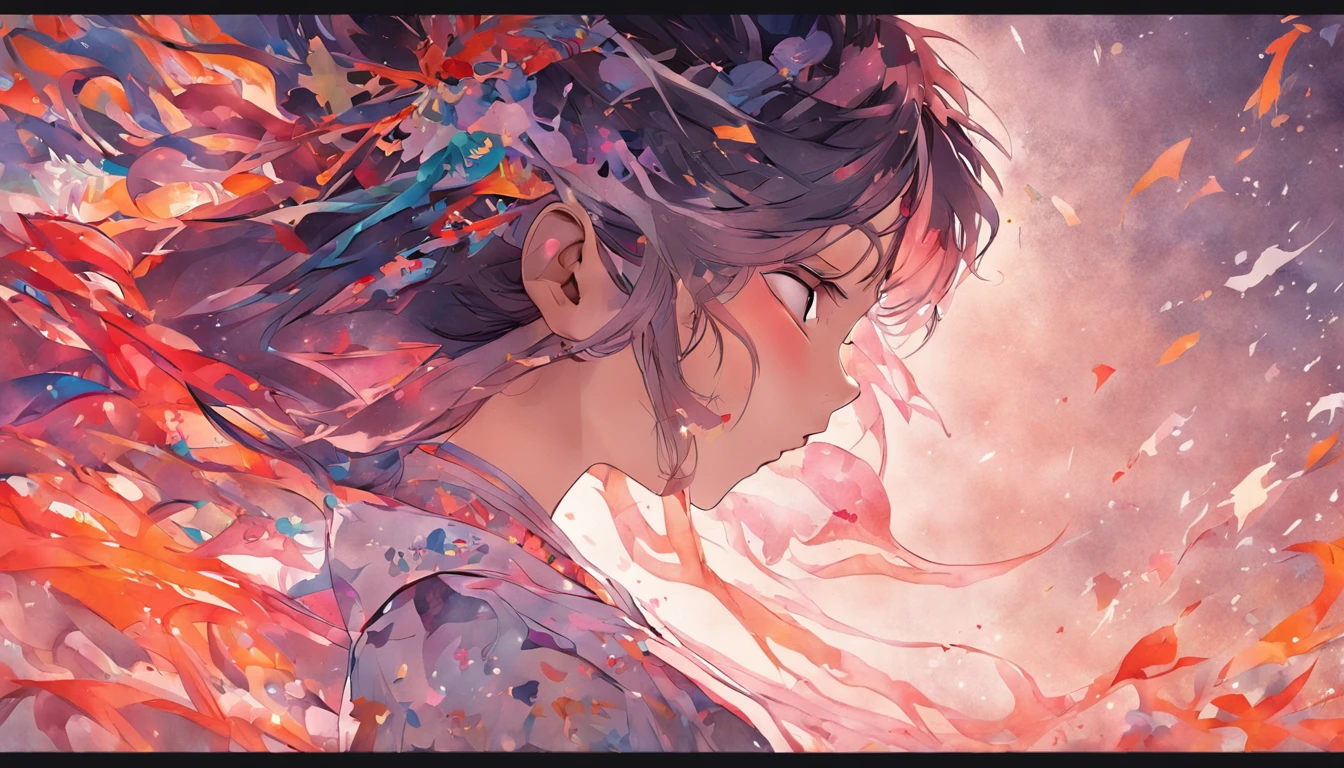 (White background:1.4),(Silhouette of a girl's head, Eyes closed, colorfull long hair, Oriental elements)，(Chinese illustration:1.3，paper art:1.3, Quilted paper art:1.2),( reasonable design, Clear lines, High sharpness,Best quality, Very detailed, Masterpiece, movie light effect, 4K )