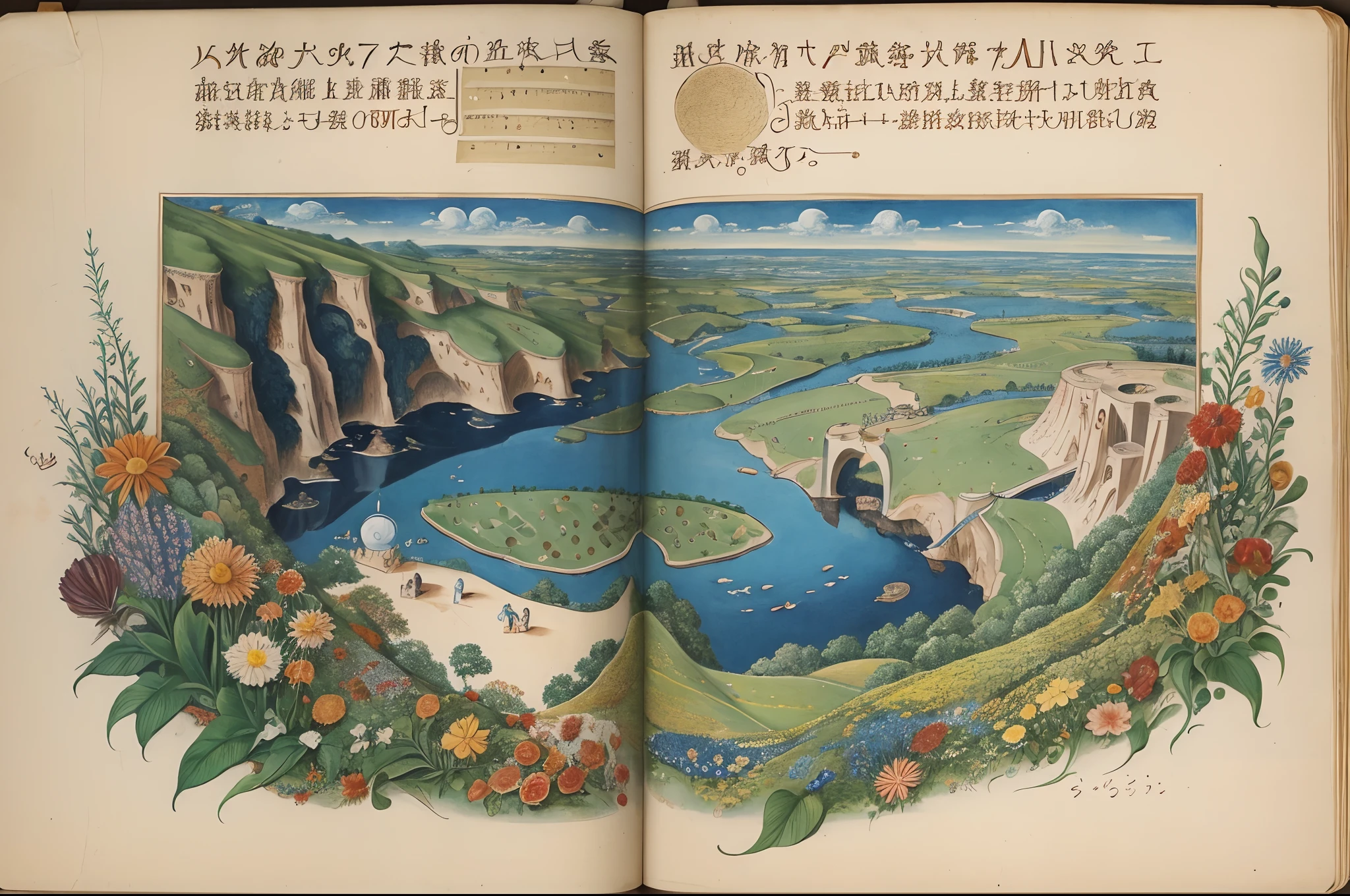 High quality, Voynich Manuscript、animations, landscape