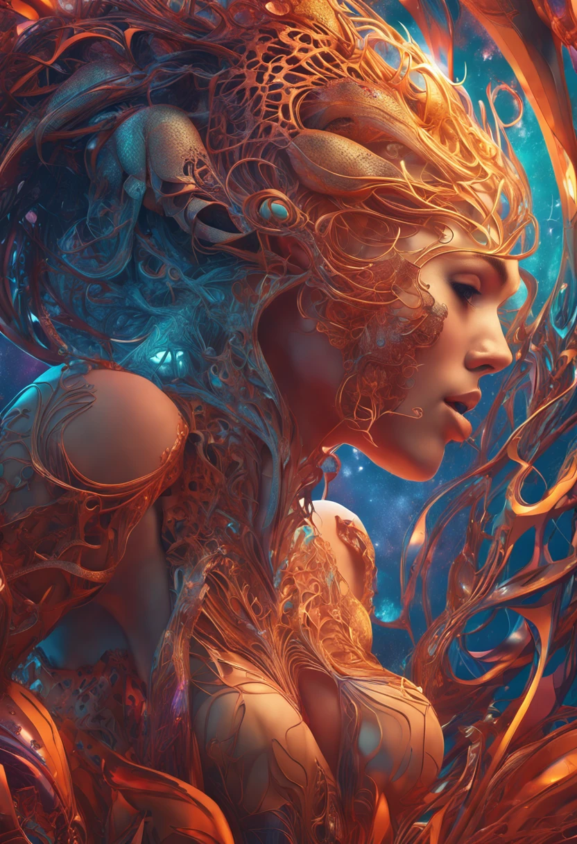 wavy, cool design, colorful design, warm colors, colorful, (masterpiece, top quality, best quality, official art, beautiful and aesthetic:1.2), , extreme detailed,(fractal art:1.3), entangle ,colorful ,highest detailed (((masterpiece))), (((best quality))), ((ultra-detailed)),(highly detailed CG illustration) ((an extremely delicate and beautiful)) ,cinematic light, erotic, erotic pose, full body