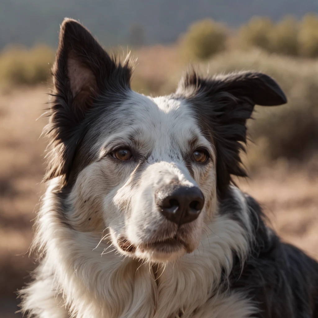 RAW Photo, DSLR BREAKclose-up, a Border Collie in Yosemite National Park, chilly nature documentary film photography BREAKdetailed, sunrays, sunlight, cinematic lighting, professional colorgraded