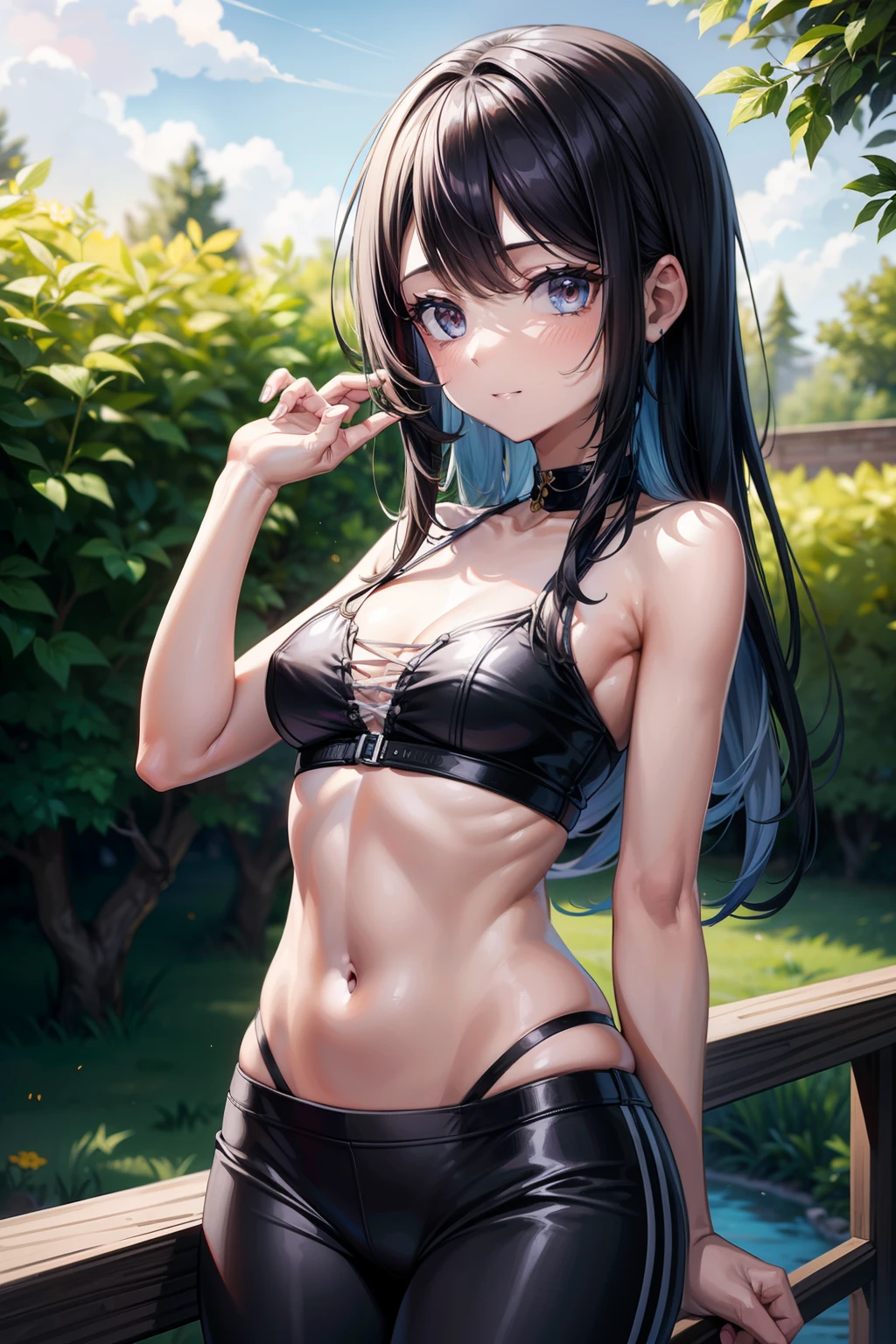 ((tetas grandes))) hermosa y linda dama, usando solo mini sujetador y mini falda negra, Cabello morado largo, sonriente, en la calle, (flaco), (small waist), 8k, obra maestra: 1.1), mejor calidad, highest quality, Perfect Anatomia, highres, ultra detallado, fondo de pantalla 8k, textura, detalle, only one, HDR, (CG extremadamente detallado: 1.1), elaborate features, foto profesional, hermosos ojos detallados, trazado de rayos, hentai, cara perfecta, renderizado de octanaje, realismo, innovador, 1chica, cerca del espectador, foco nítido, enfoque duro, claramente, cabello largo, hembra madura, cara cincelada, satisfecho (pantalones cortos de bicicleta: 1.1), (parte superior del tubo: 1.1), tetas gigantescas, rubor claro, piel sudorosa y brillante, piel profunda, colores vibrantes, vapor, piel brillante, labios leves, al aire libre, After training, hermosa, tanga,