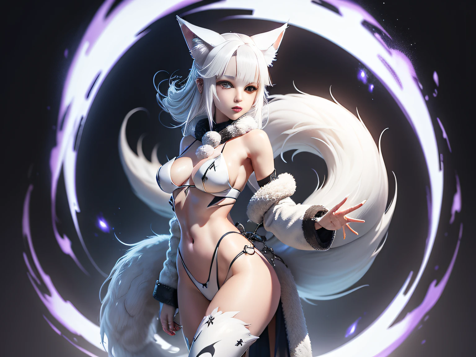 ((((White fox with 9 tails))))