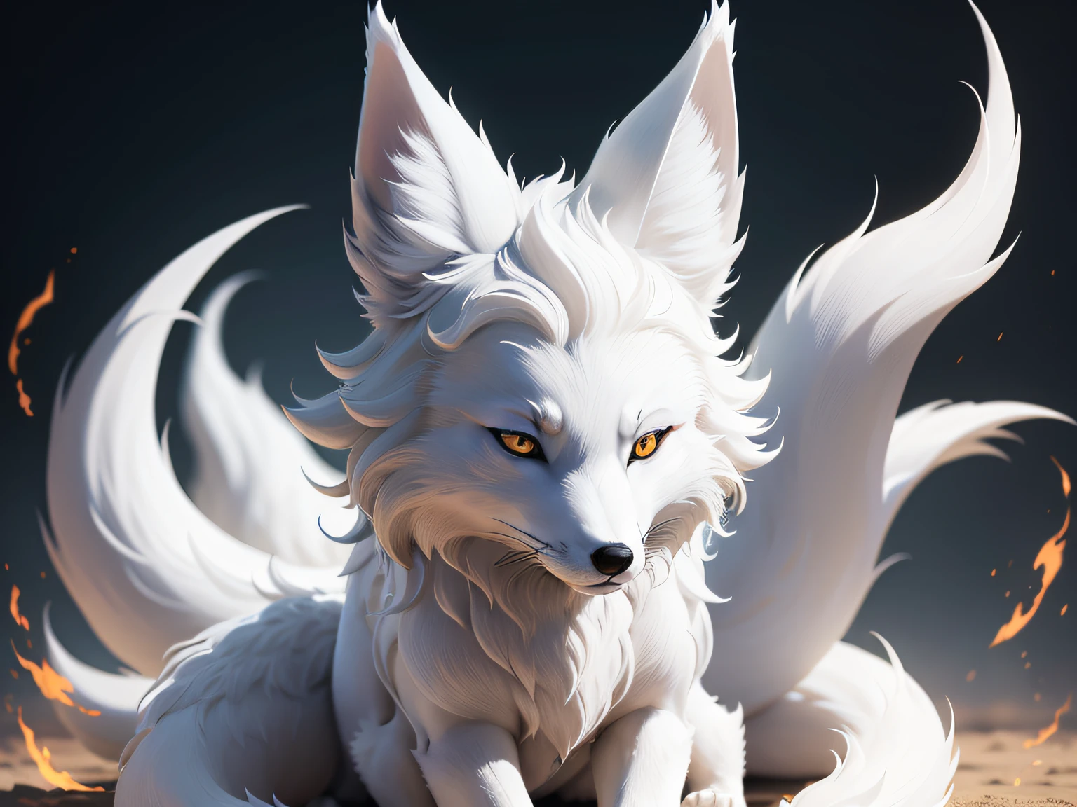((((White fox with 9 tails))))