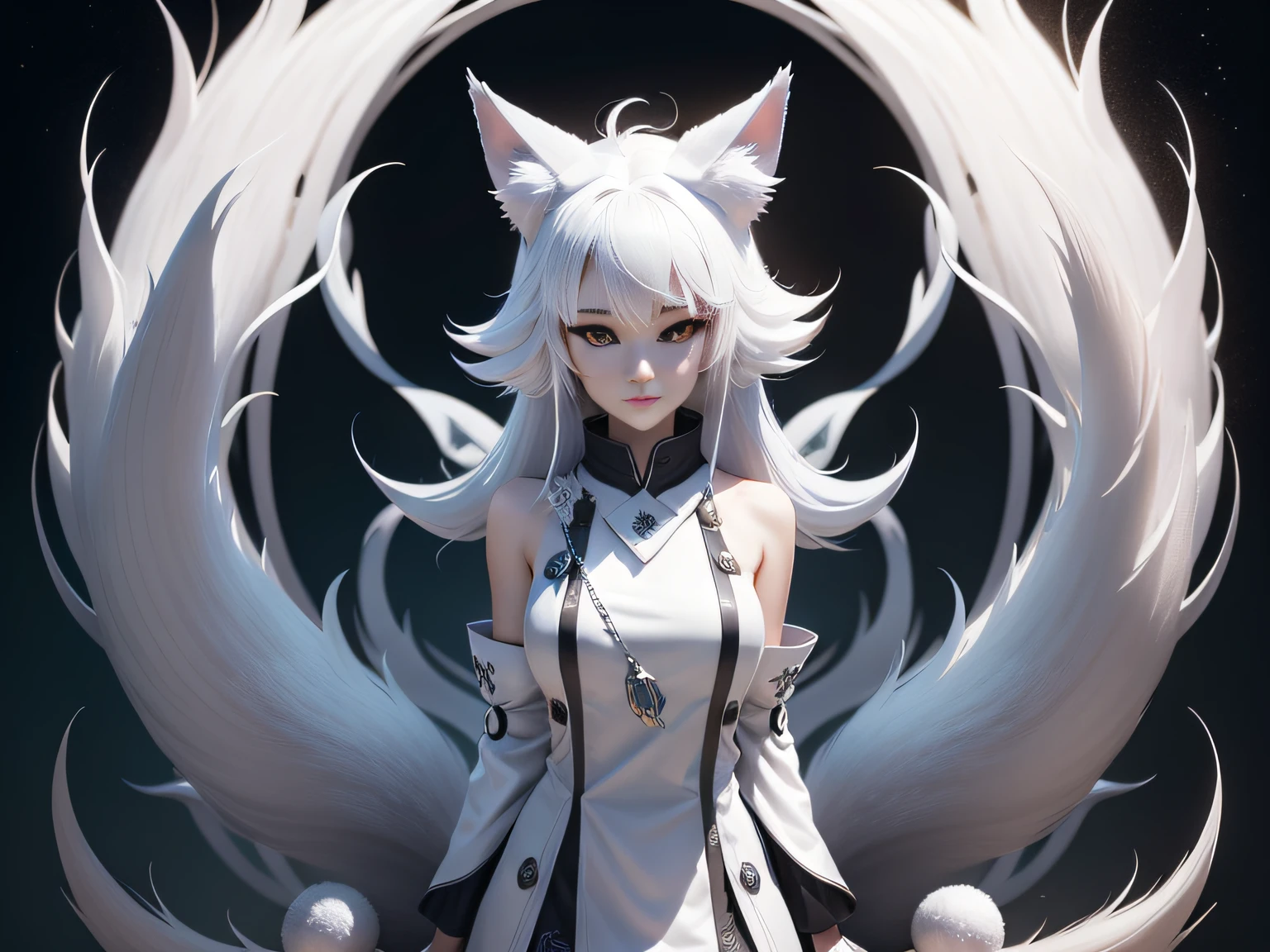 ((((White fox with 9 tails))))