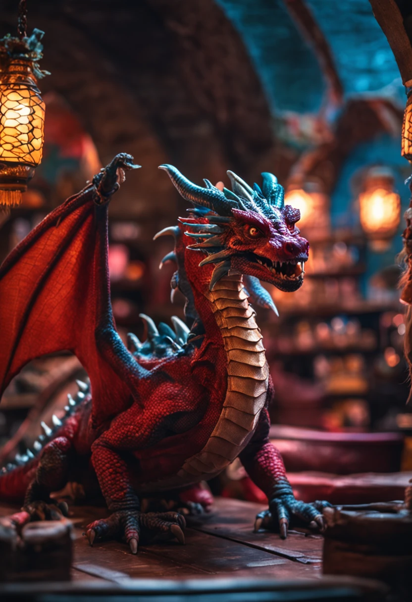 A dragon inside a pet store