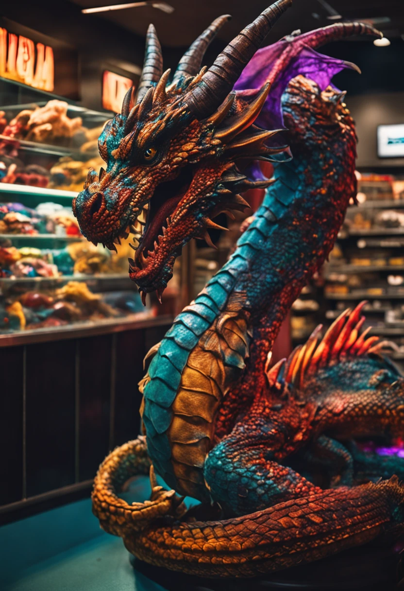 A dragon inside a pet store