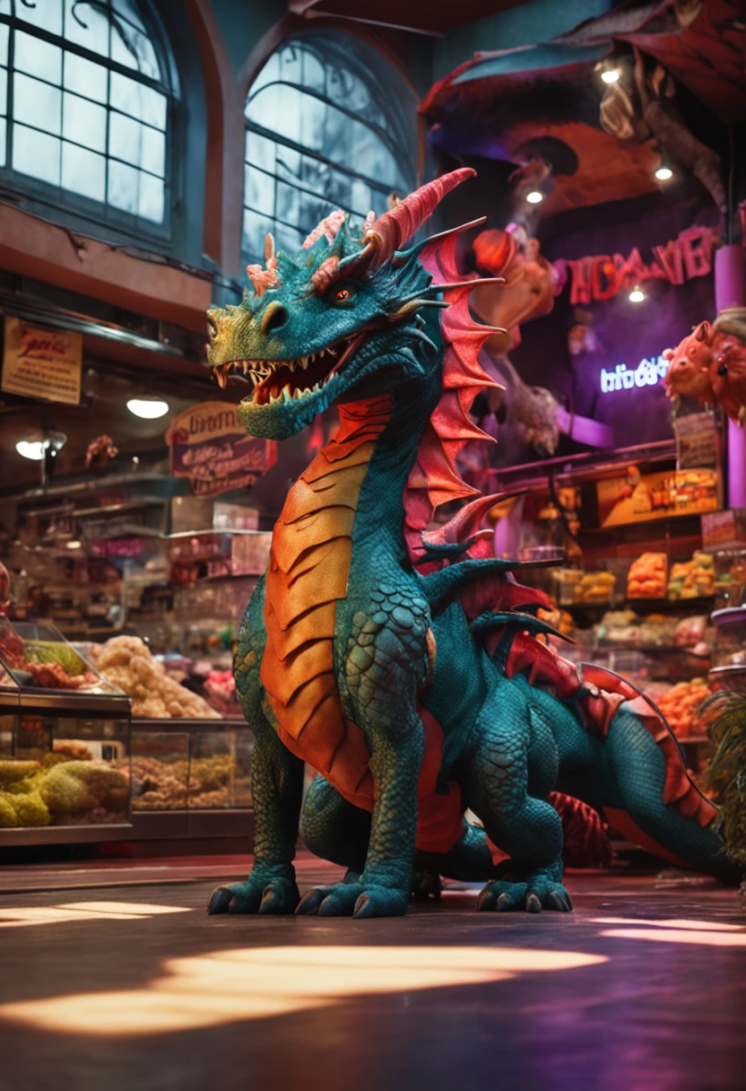 A dragon inside a pet store